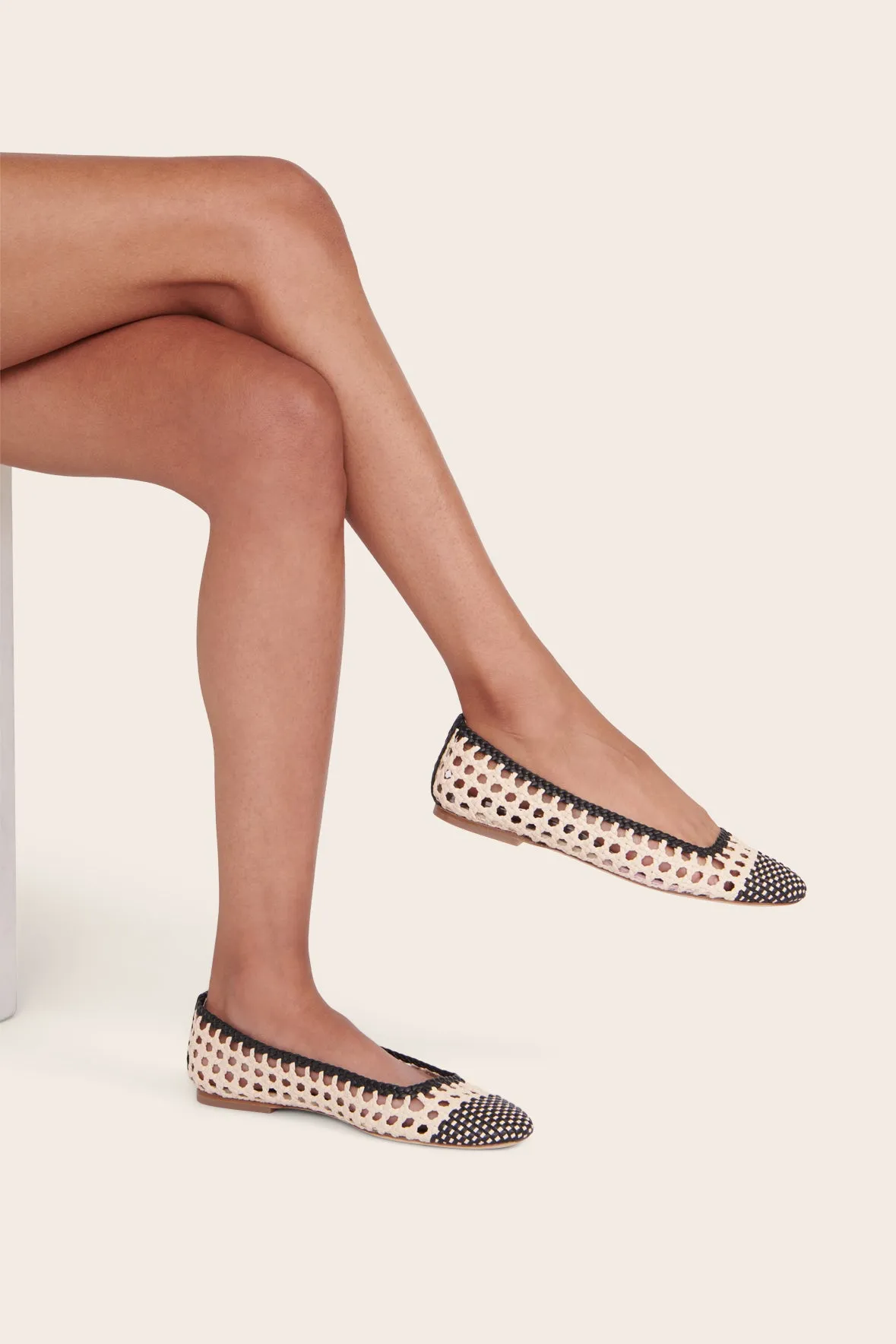 NELL CROCHET BALLERINA | CREAM BLACK multi scene