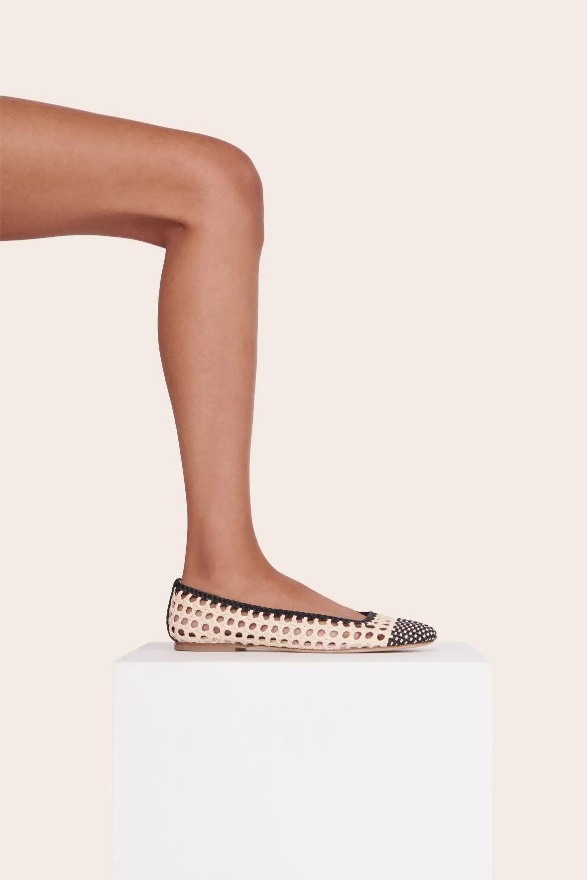 NELL CROCHET BALLERINA | CREAM BLACK comfy casual