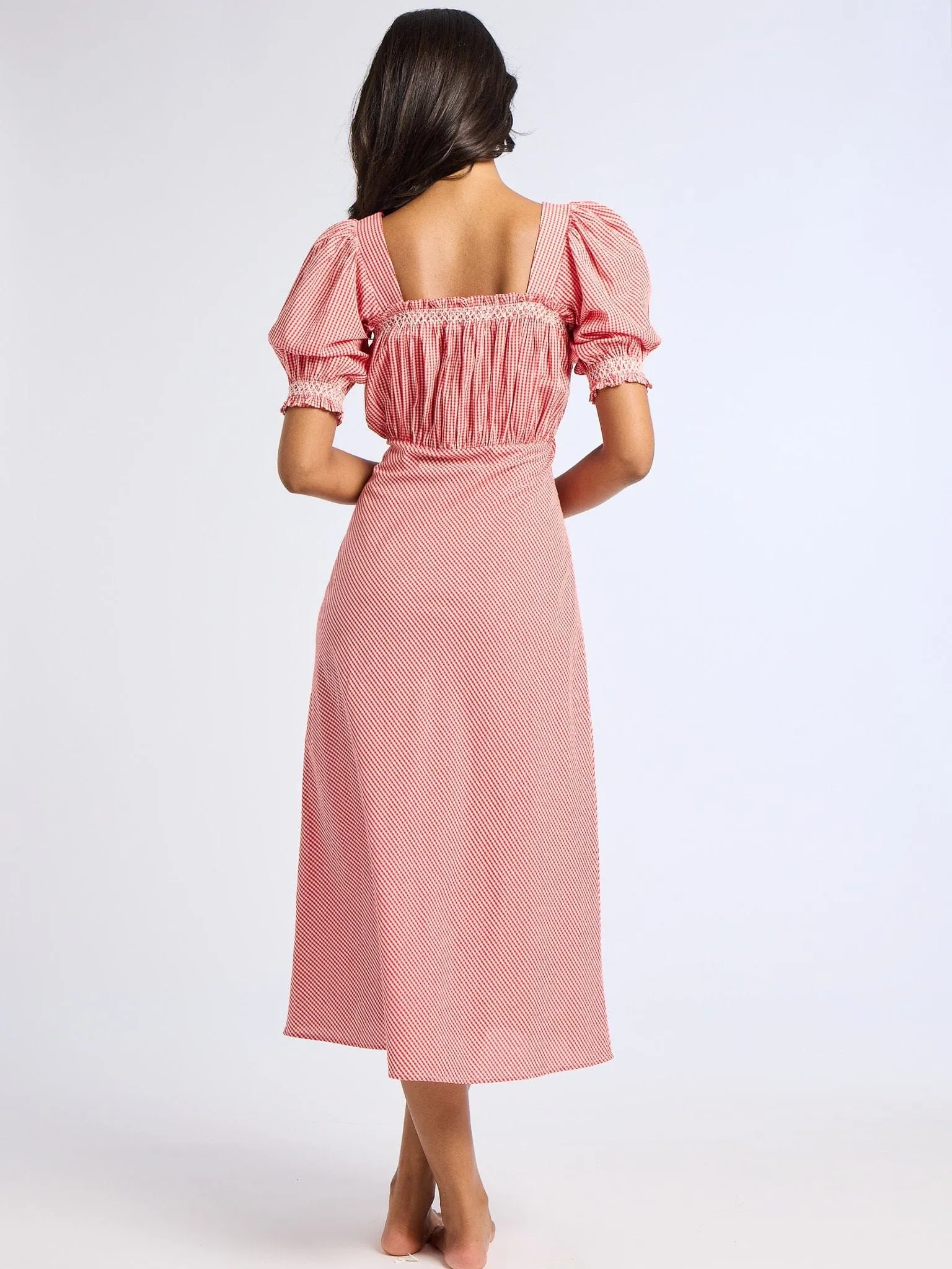 Nicolette Dress in Red Gingham weekend getaway