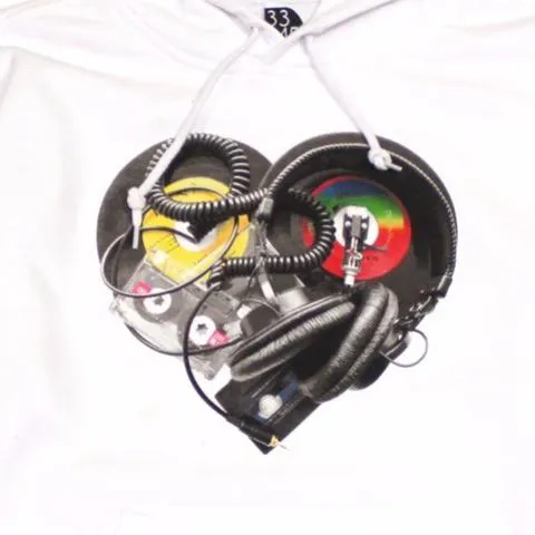 Ongaku Womens In Love Hoodie White Skin feel