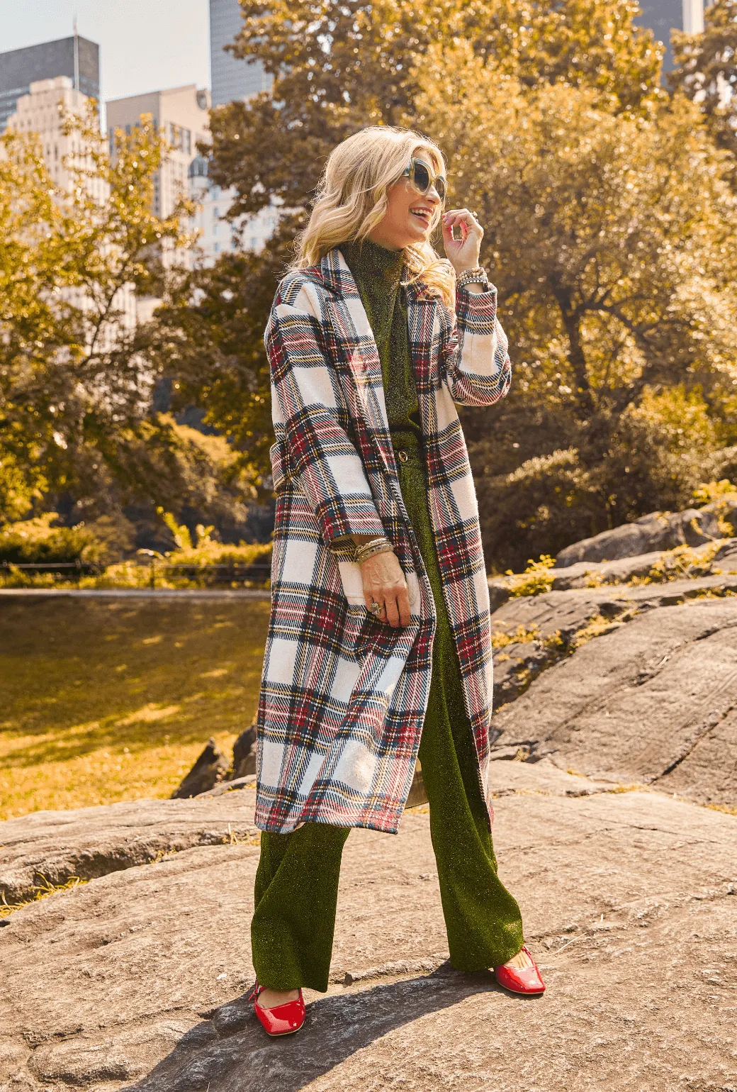 Open Car Coat - Dress Stewart Plaid commute edge