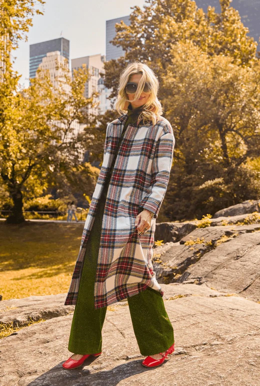Open Car Coat - Dress Stewart Plaid cool defense
