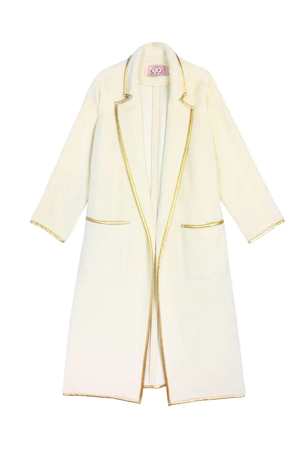 Open Car Coat - Ivory & Gold style comfort