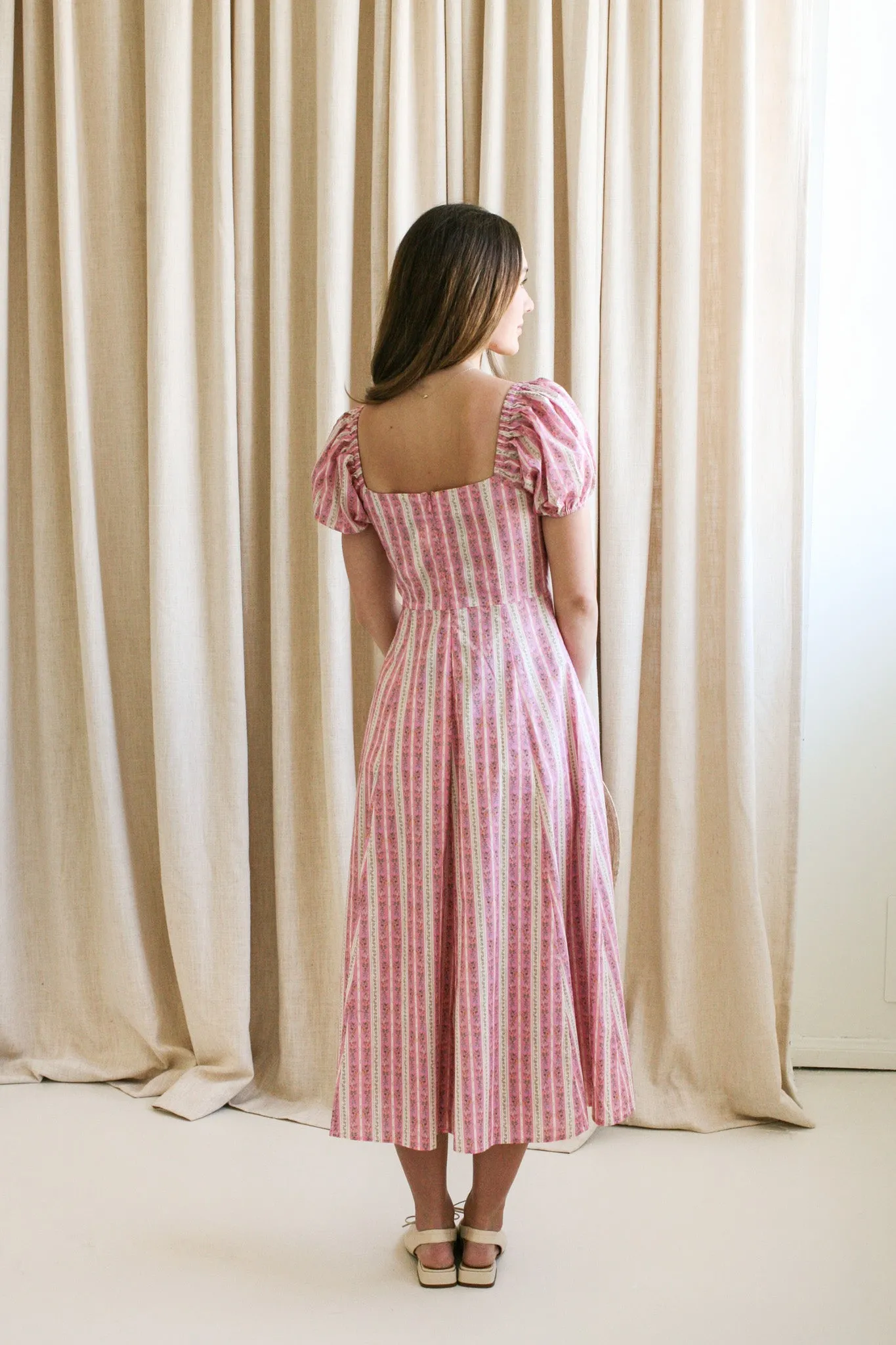 Paige Puff Sleeve Midi Dress office wear