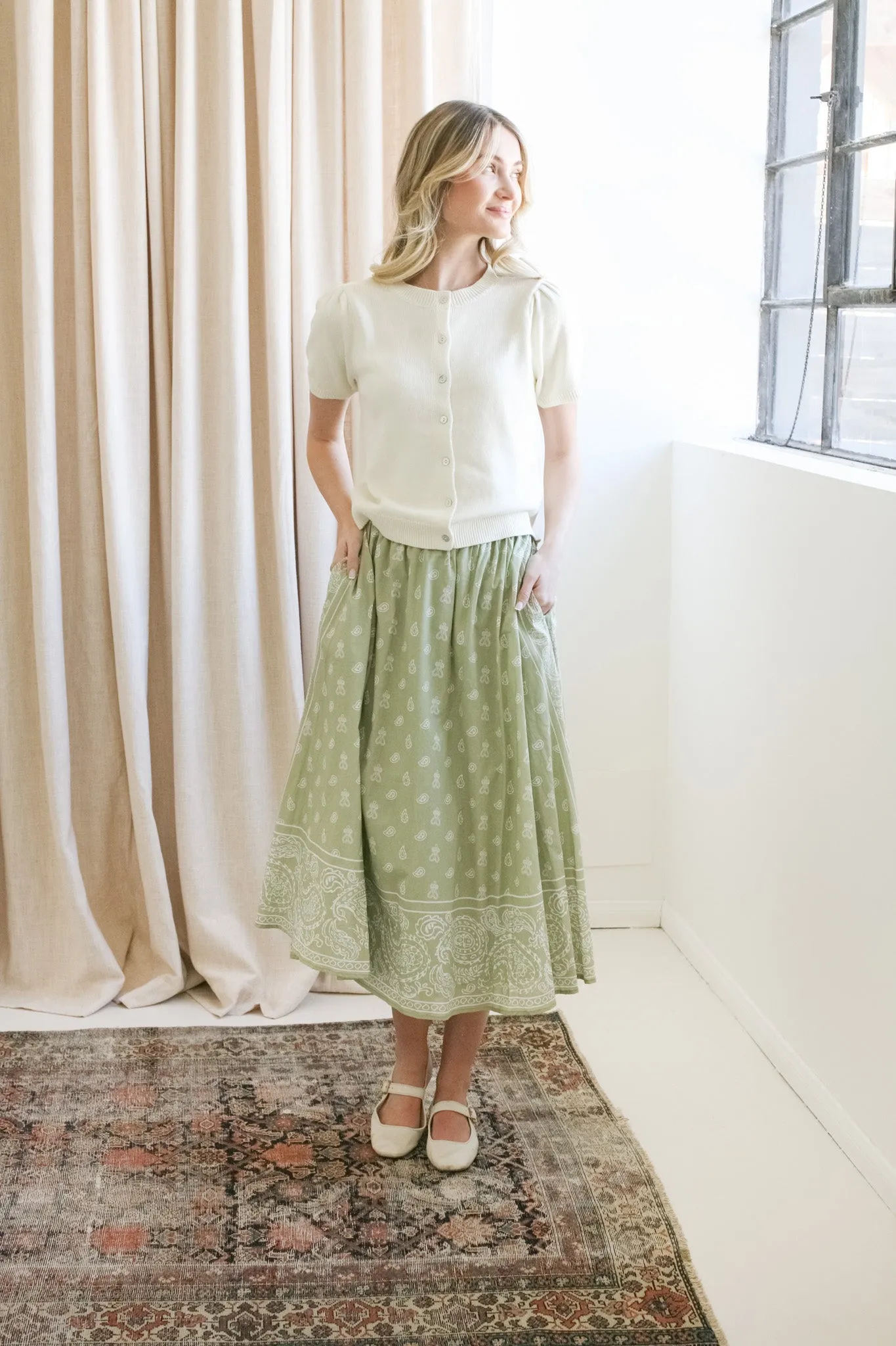 Paisley Midi Skirt daily choice