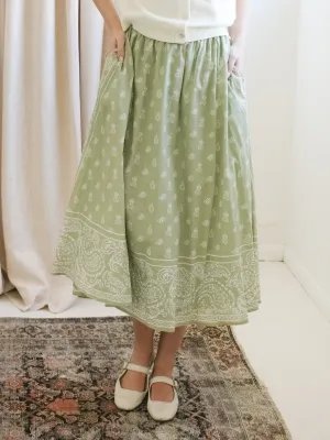 Paisley Midi Skirt bold voice