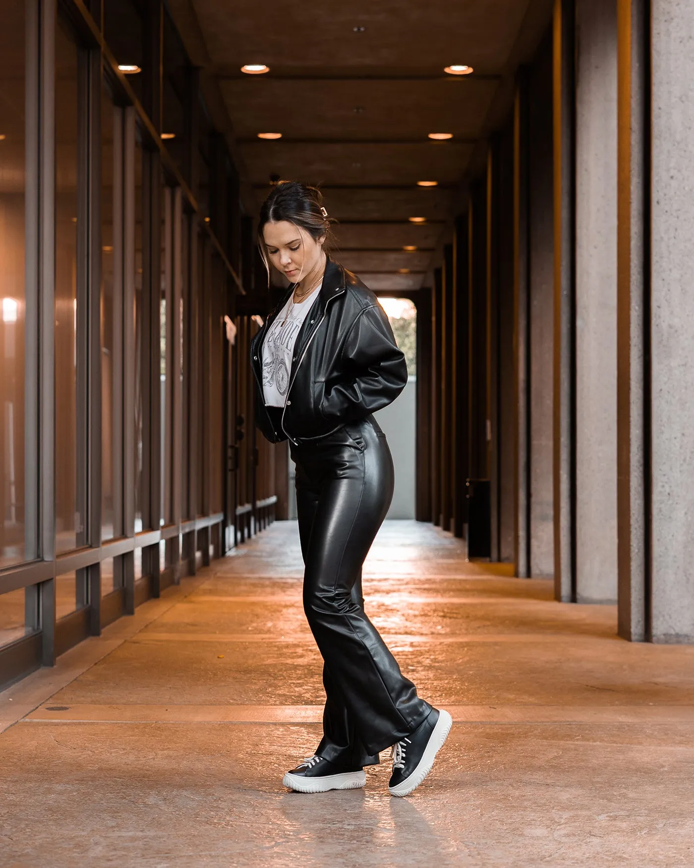 PANGEA in BLACK Court Sneakers street style