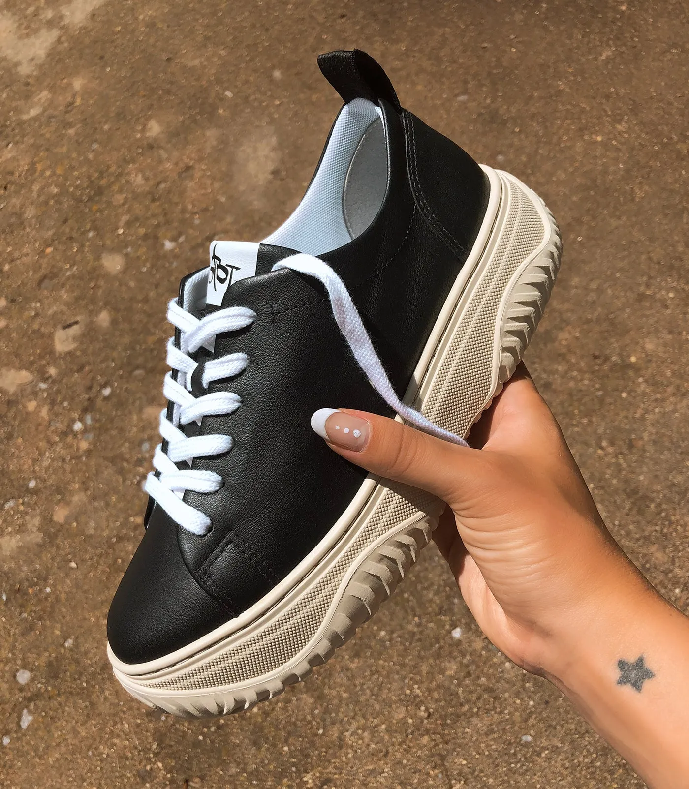 PANGEA in BLACK Court Sneakers extreme sport
