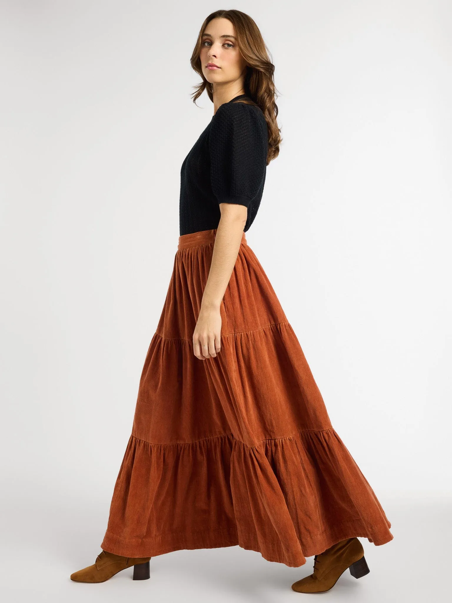 Paola Skirt in Cinnamon Cord vibrant life