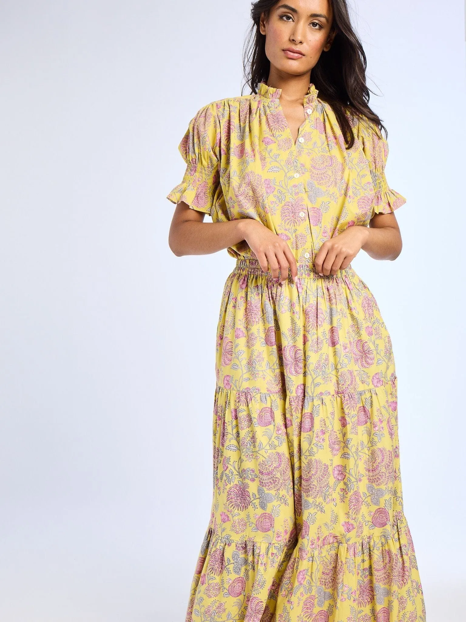Paola Skirt in Citron Floral emotion show