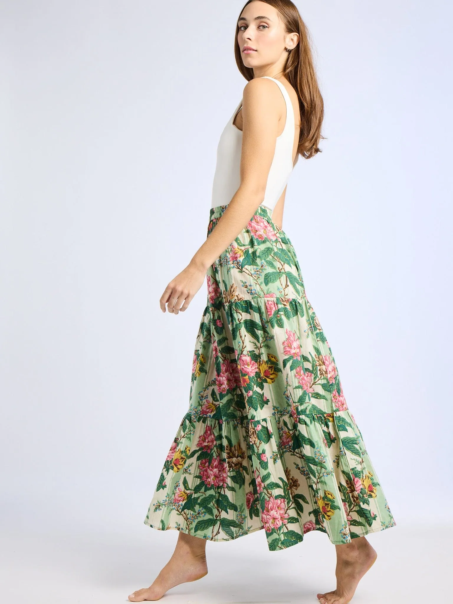 Paola Skirt in Garden Stripe self express