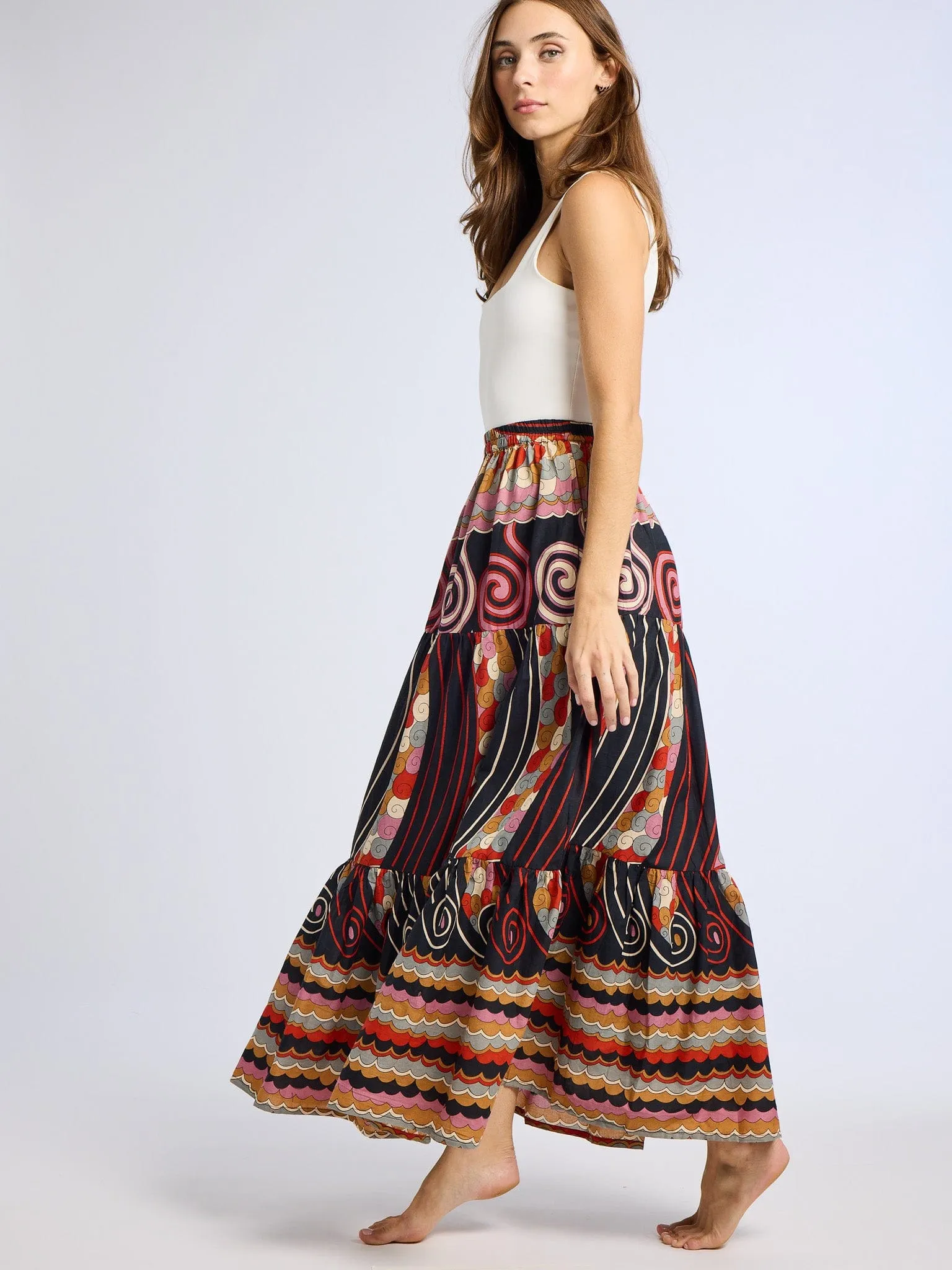 Paola Skirt in Maar Print bold voice