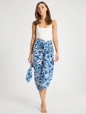 Pareo in Blue Hibiscus warm care