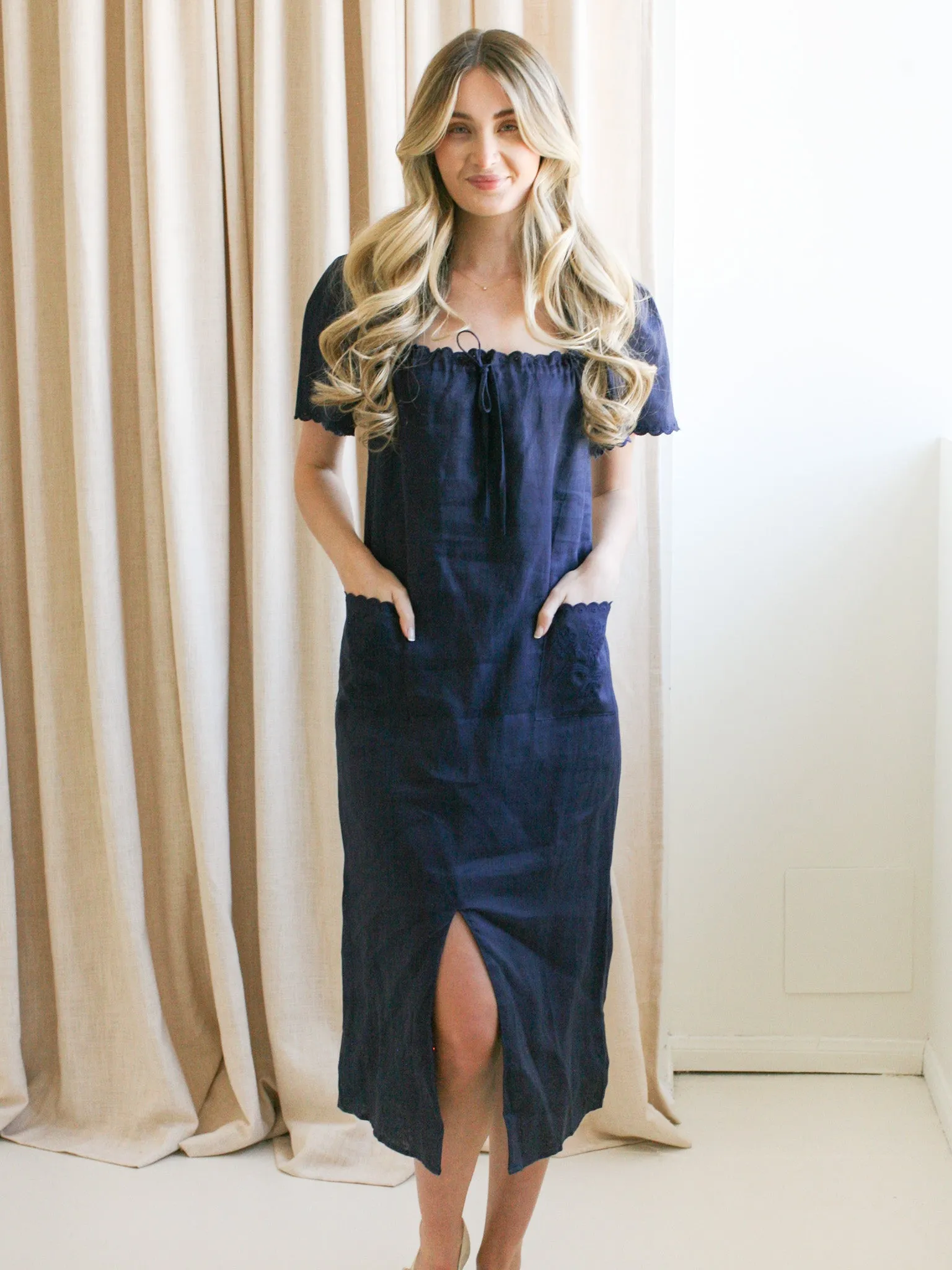 Payton Linen Midi Dress classic feel