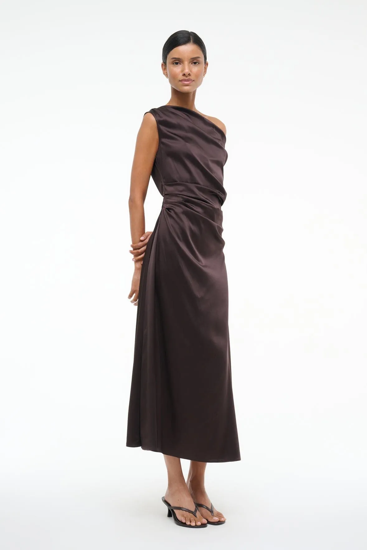 PHARE SILK DRESS | EARTH polished edge