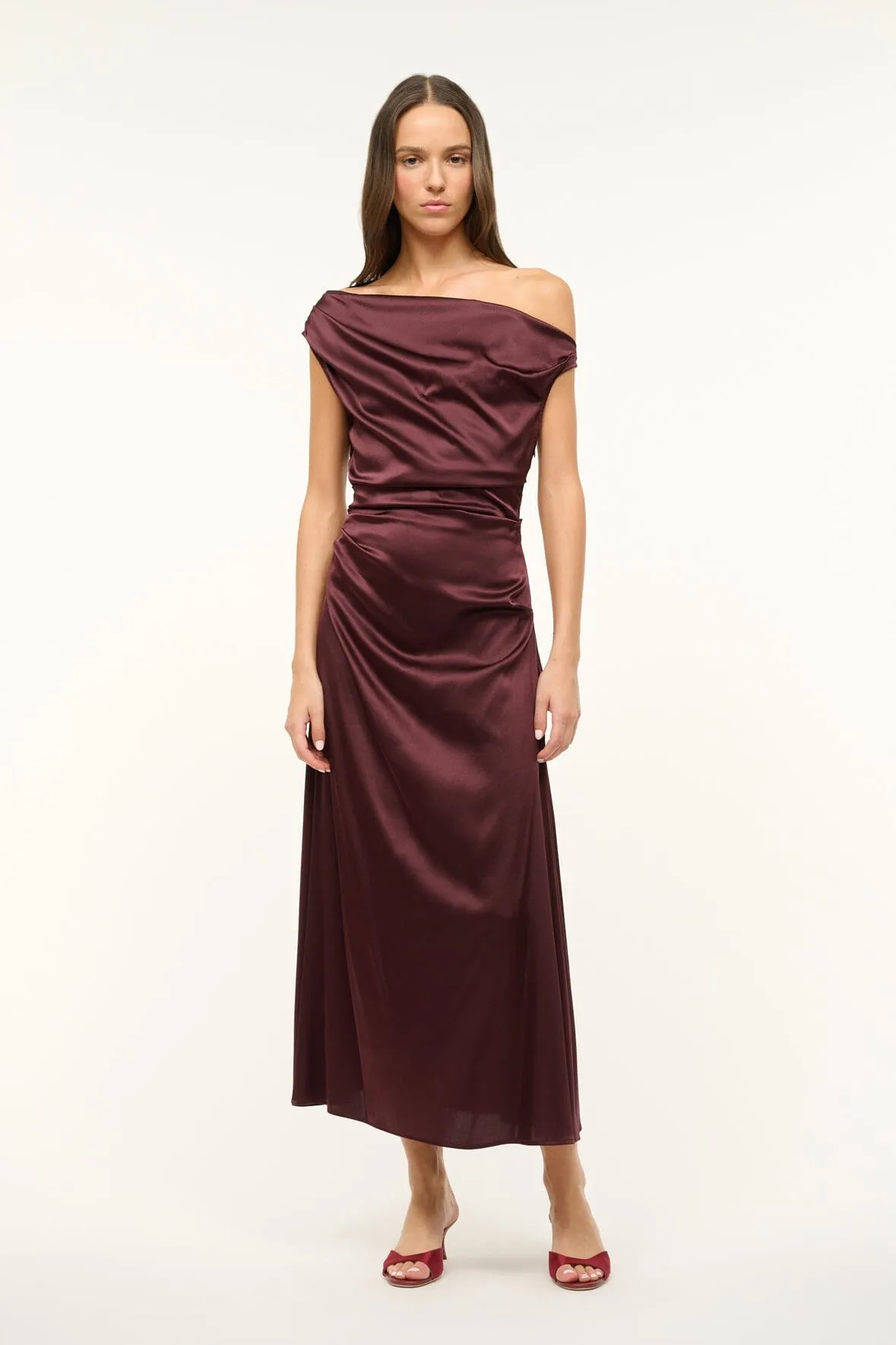 PHARE SILK DRESS | MERLOT fresh tone