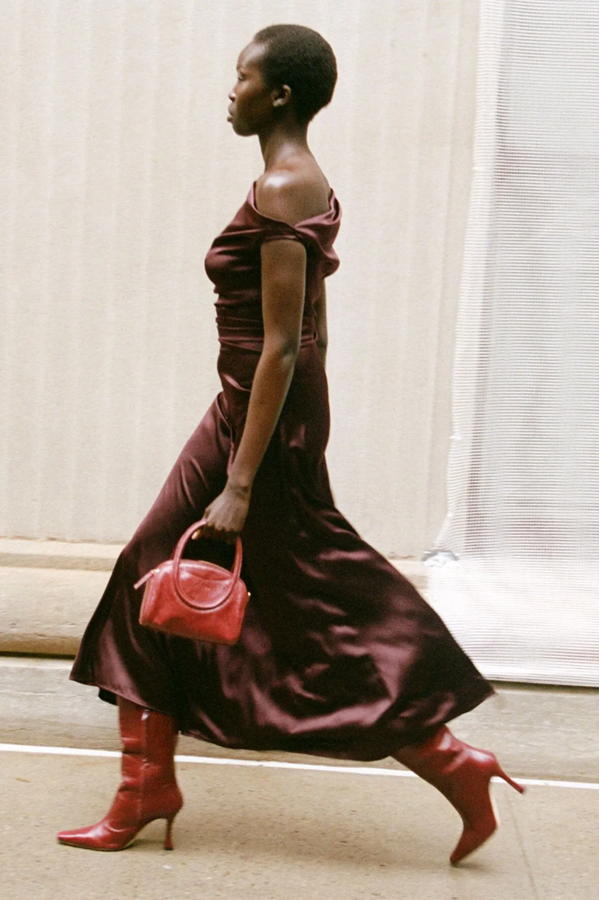 PHARE SILK DRESS | MERLOT touch soft