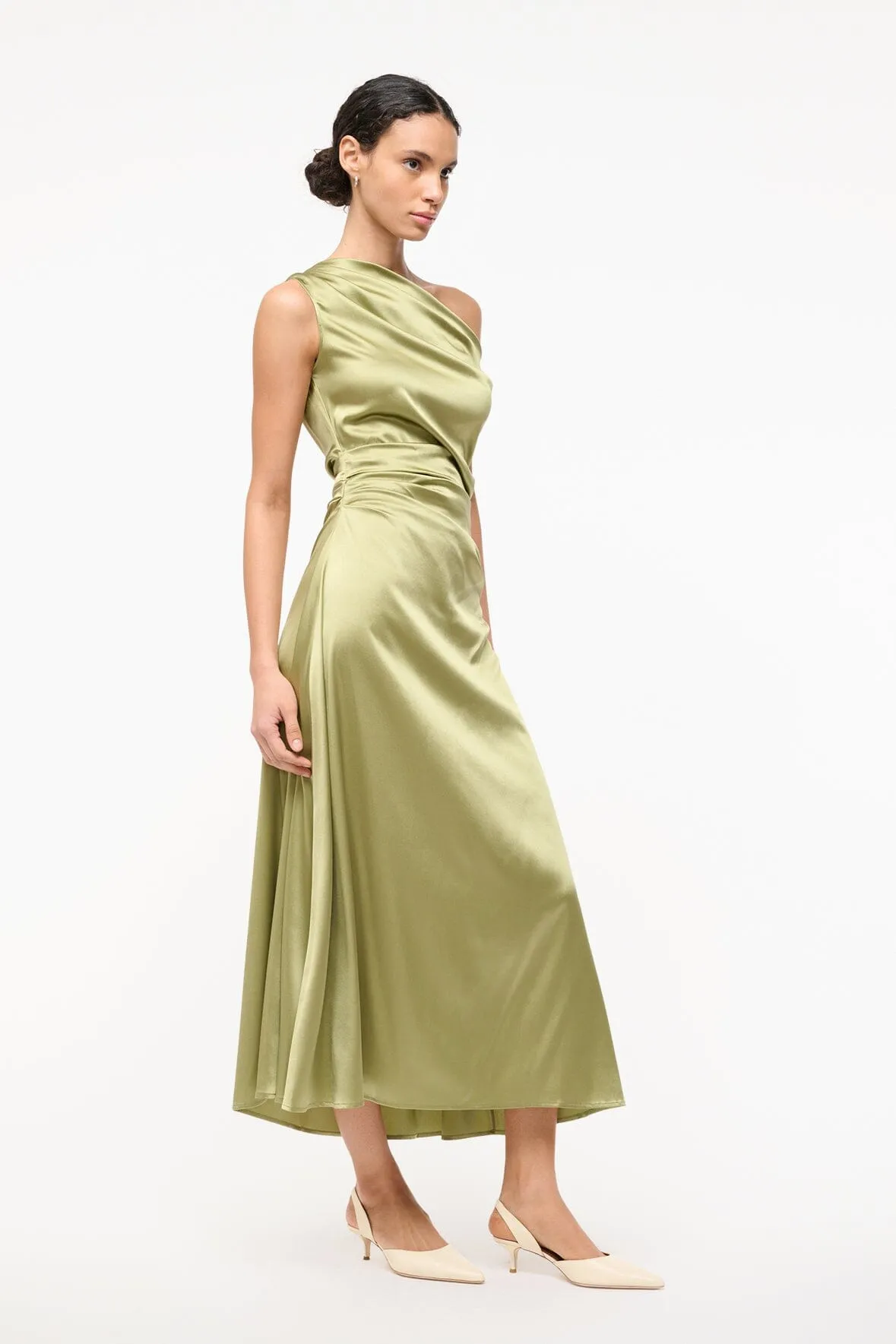 PHARE SILK DRESS | MOSS neutral tone