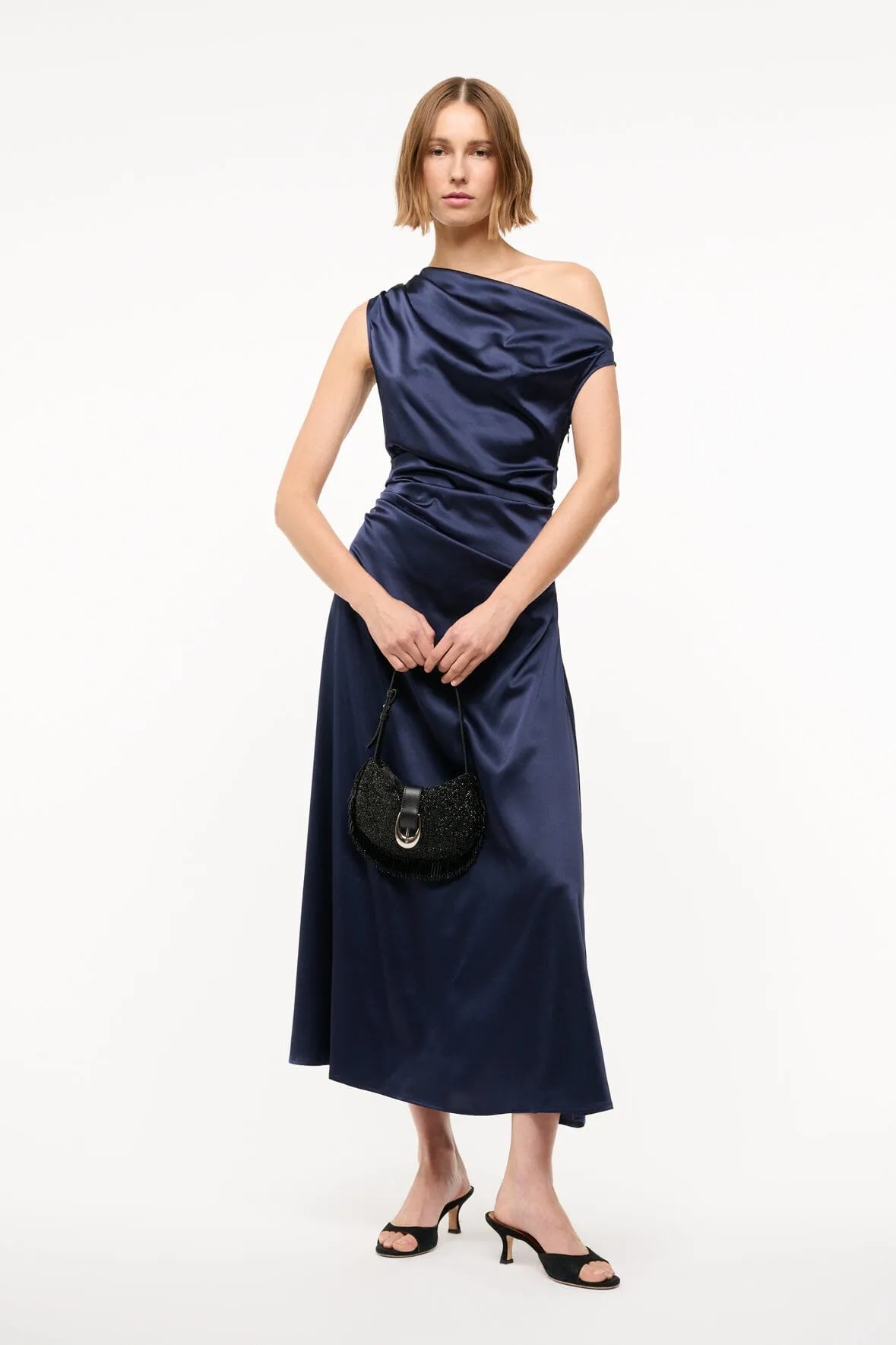 PHARE SILK DRESS | NAVY cool neutral