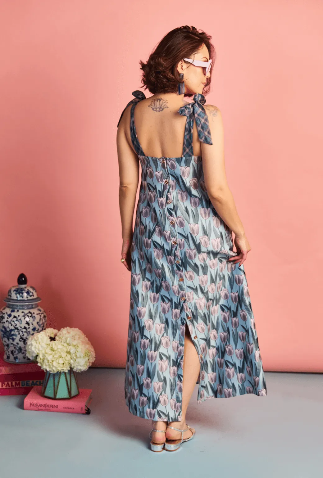 Pillar Gown - Tulip Jacquard flirty mood