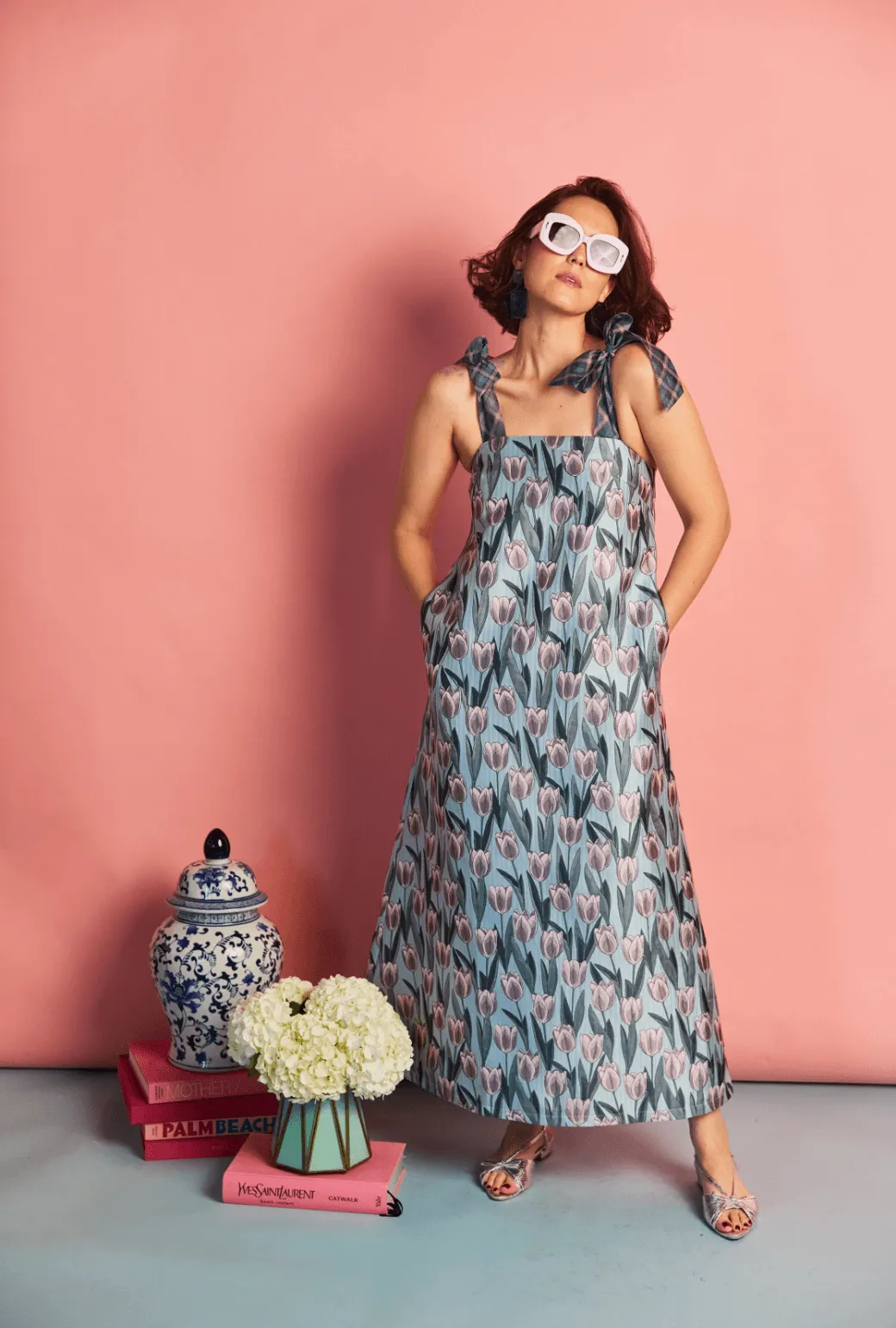 Pillar Gown - Tulip Jacquard feminine feel