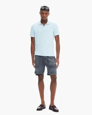 Pique Pigment Wash Short Sleeve Polo with Tipping  - Ocean Blue easy outing