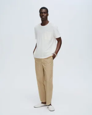 Pique Short Sleeve Crew Neck Pocket Tee with Tipping - Chalk-White go-to pick