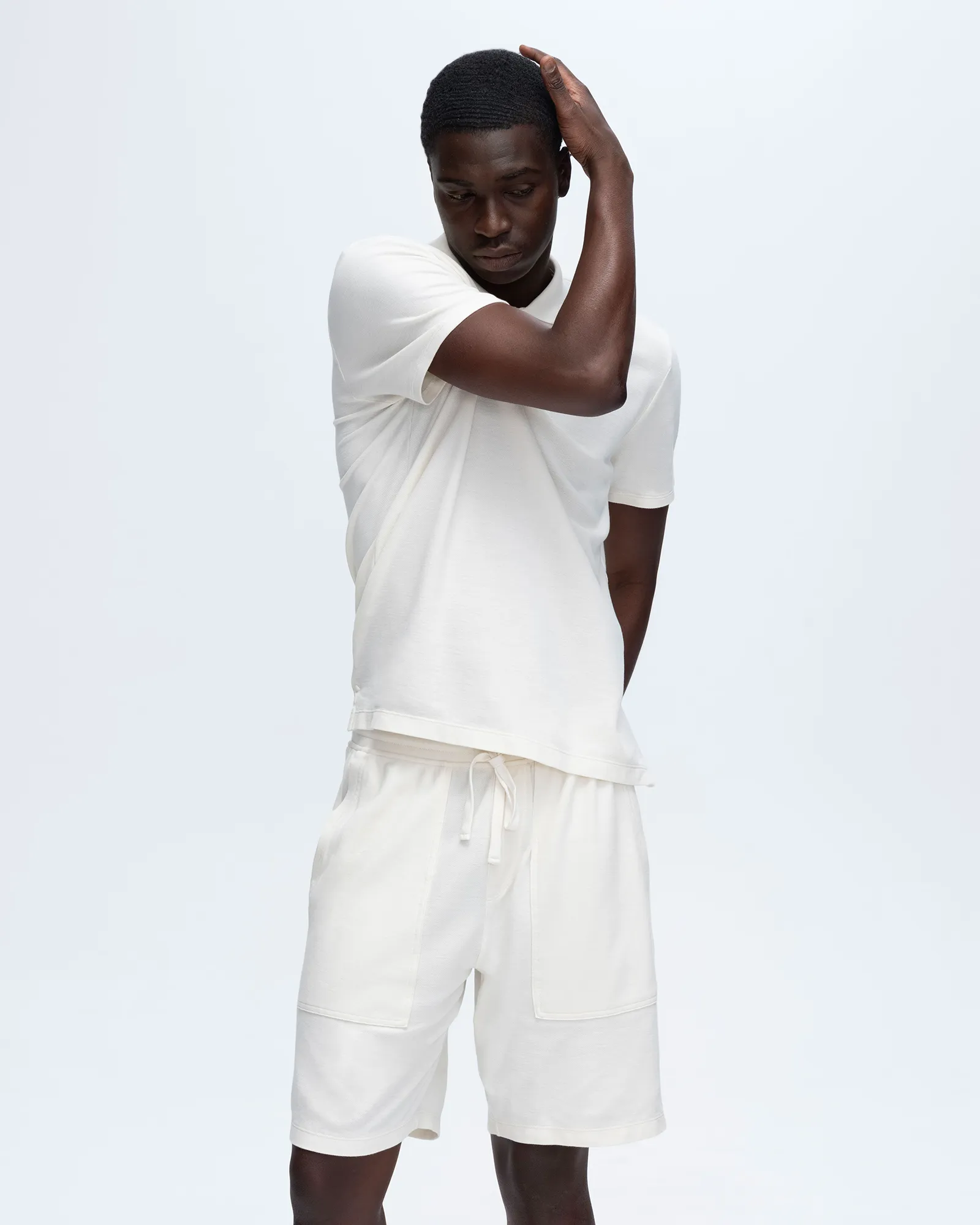 Pique Short Sleeve Polo with Tipping - Chalk-White detail first