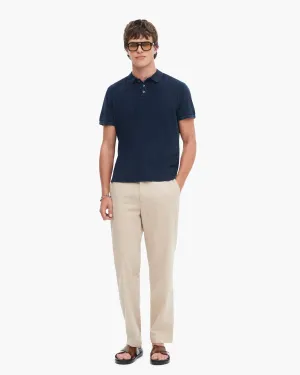 Pique with Sun Bleach Short Sleeve Polo - Dark Navy style with voice