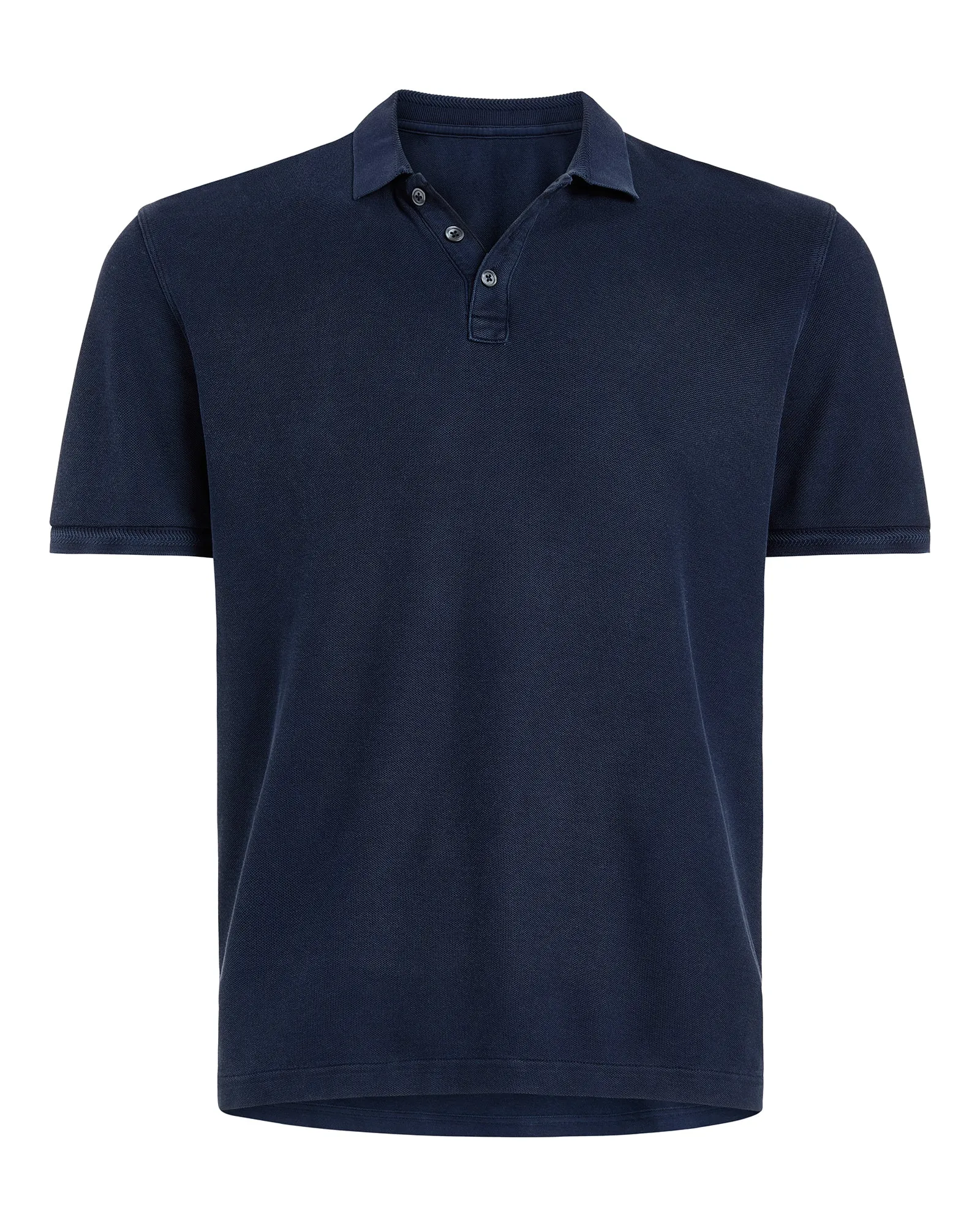 Pique with Sun Bleach Short Sleeve Polo - Dark Navy function type