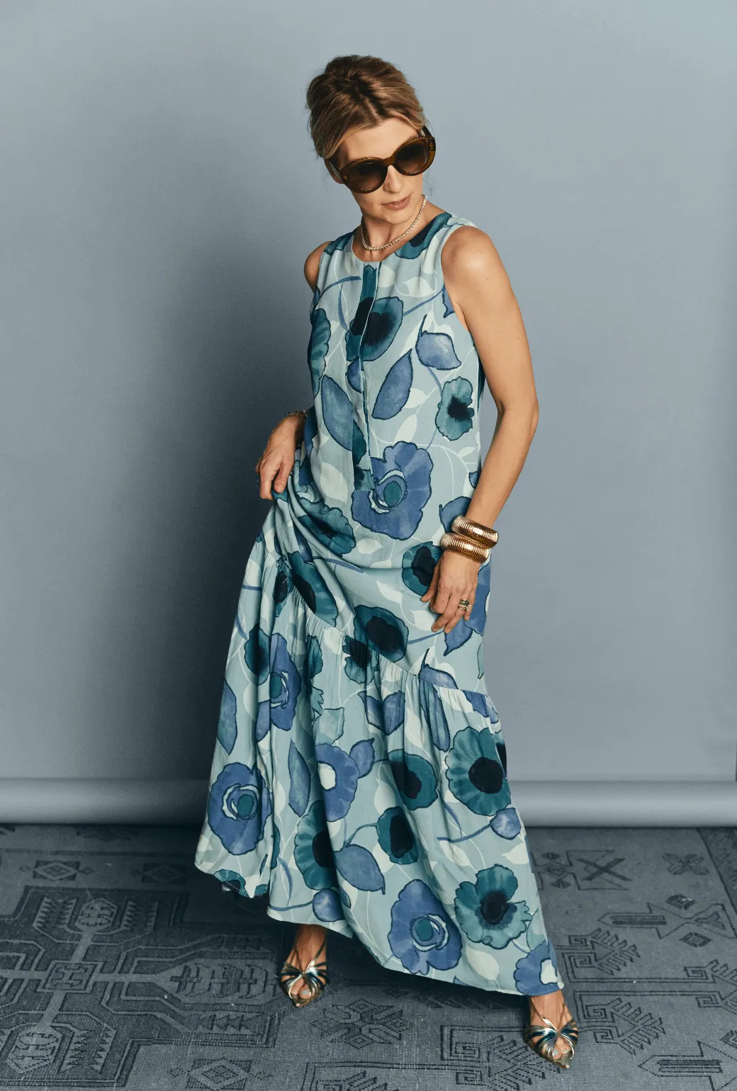 Placket Front Gown - Aquamarine easy layers