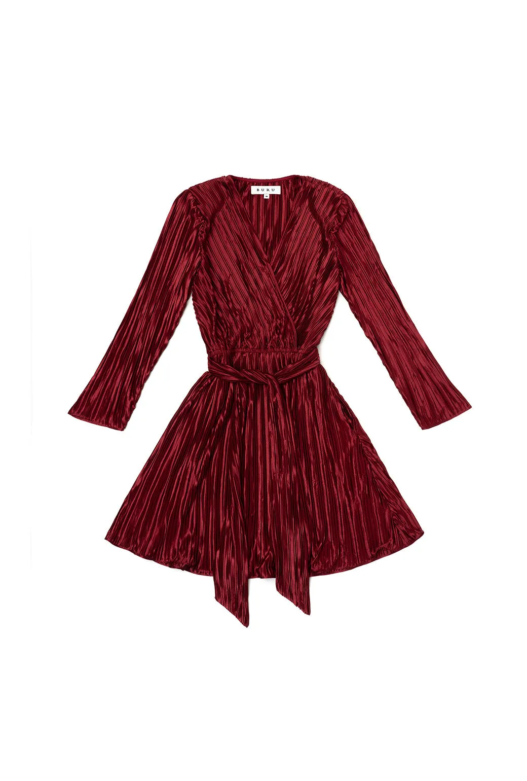 Pleated Mini Dress - Crimson elegant mode