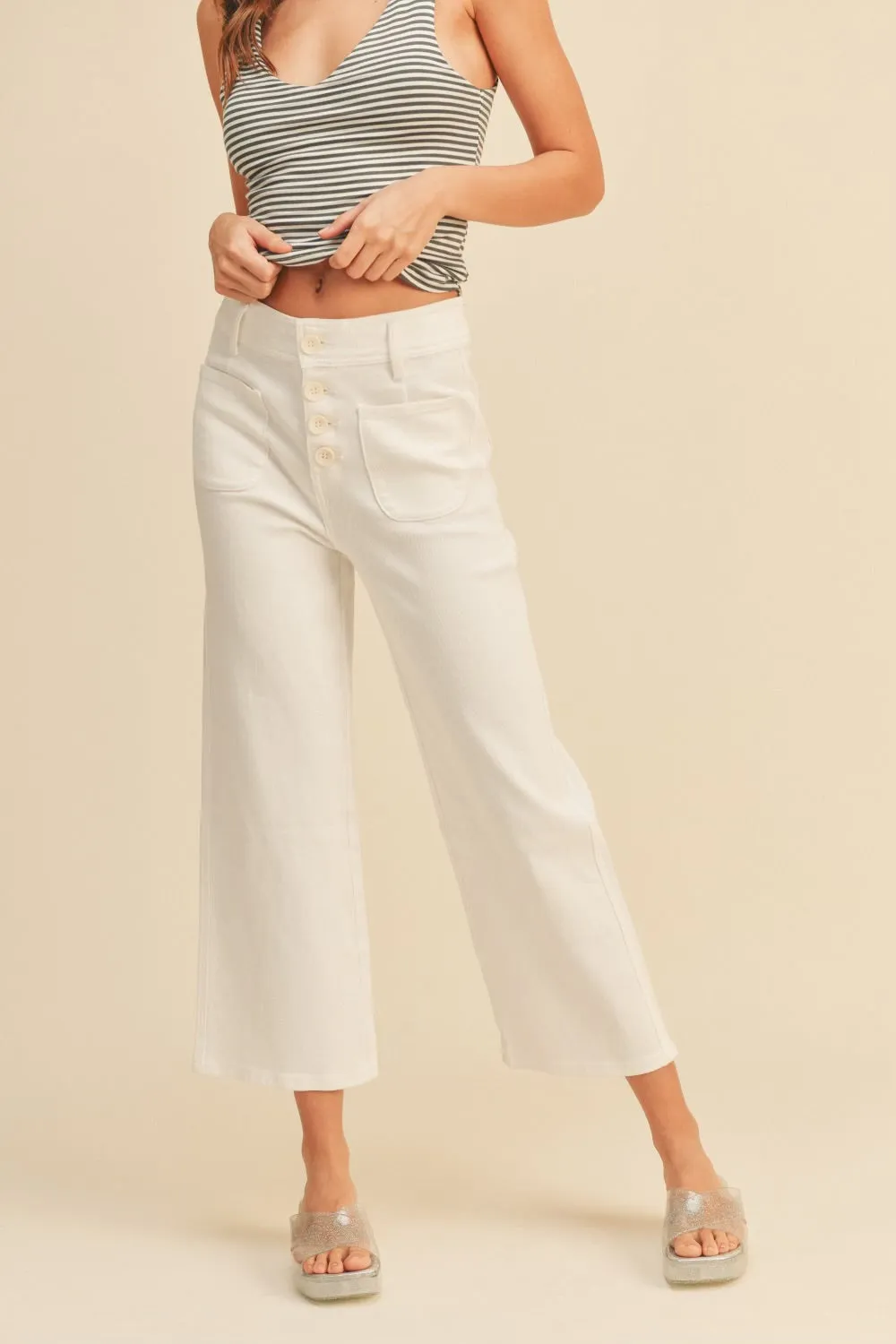 Pocket Trouser White stretch fabric