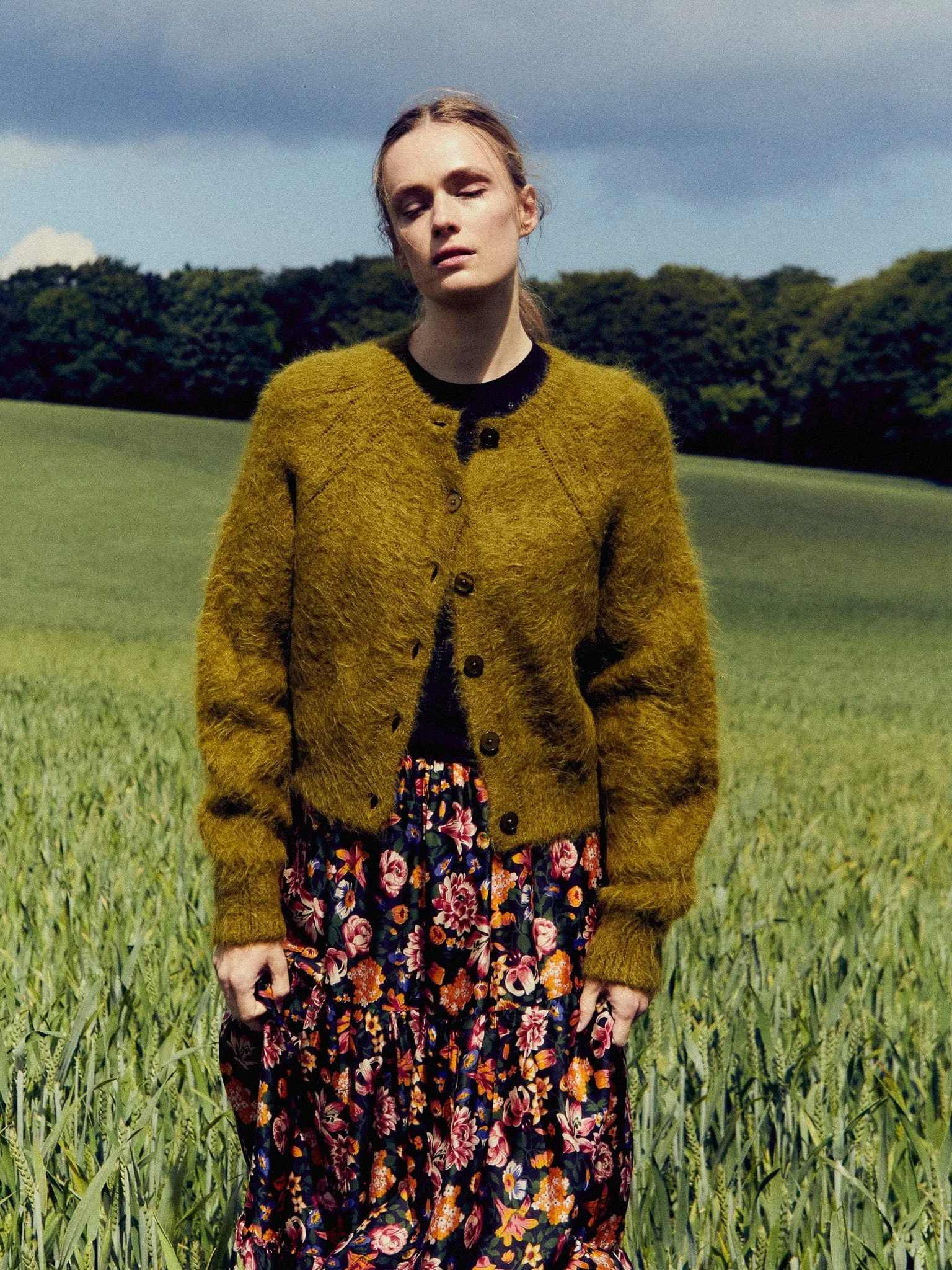 Priscilla Cardigan in Moss Style Focus
