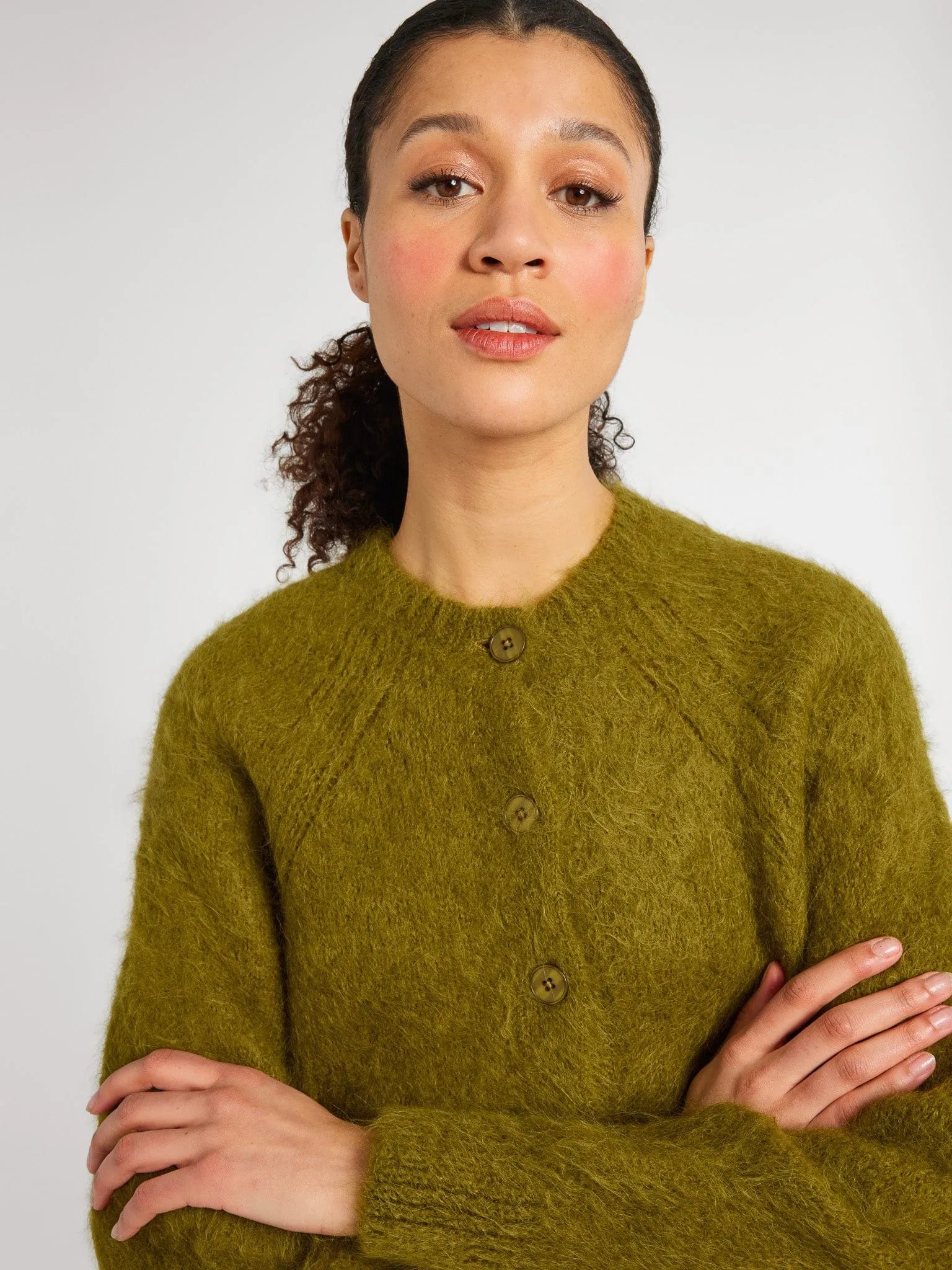 Priscilla Cardigan in Moss Muted Ease