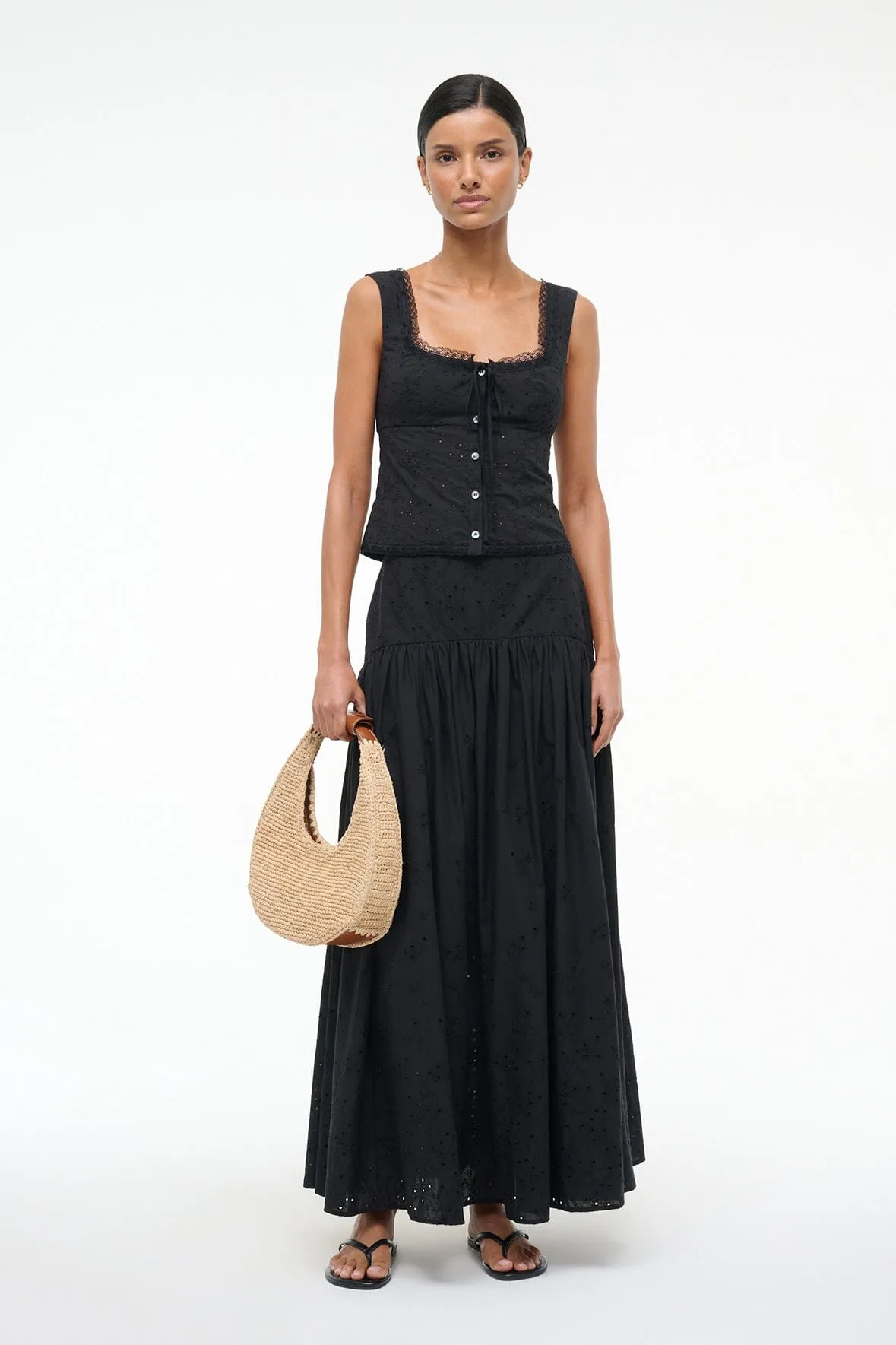PROCIDA SKIRT | BLACK EYELET holiday spark
