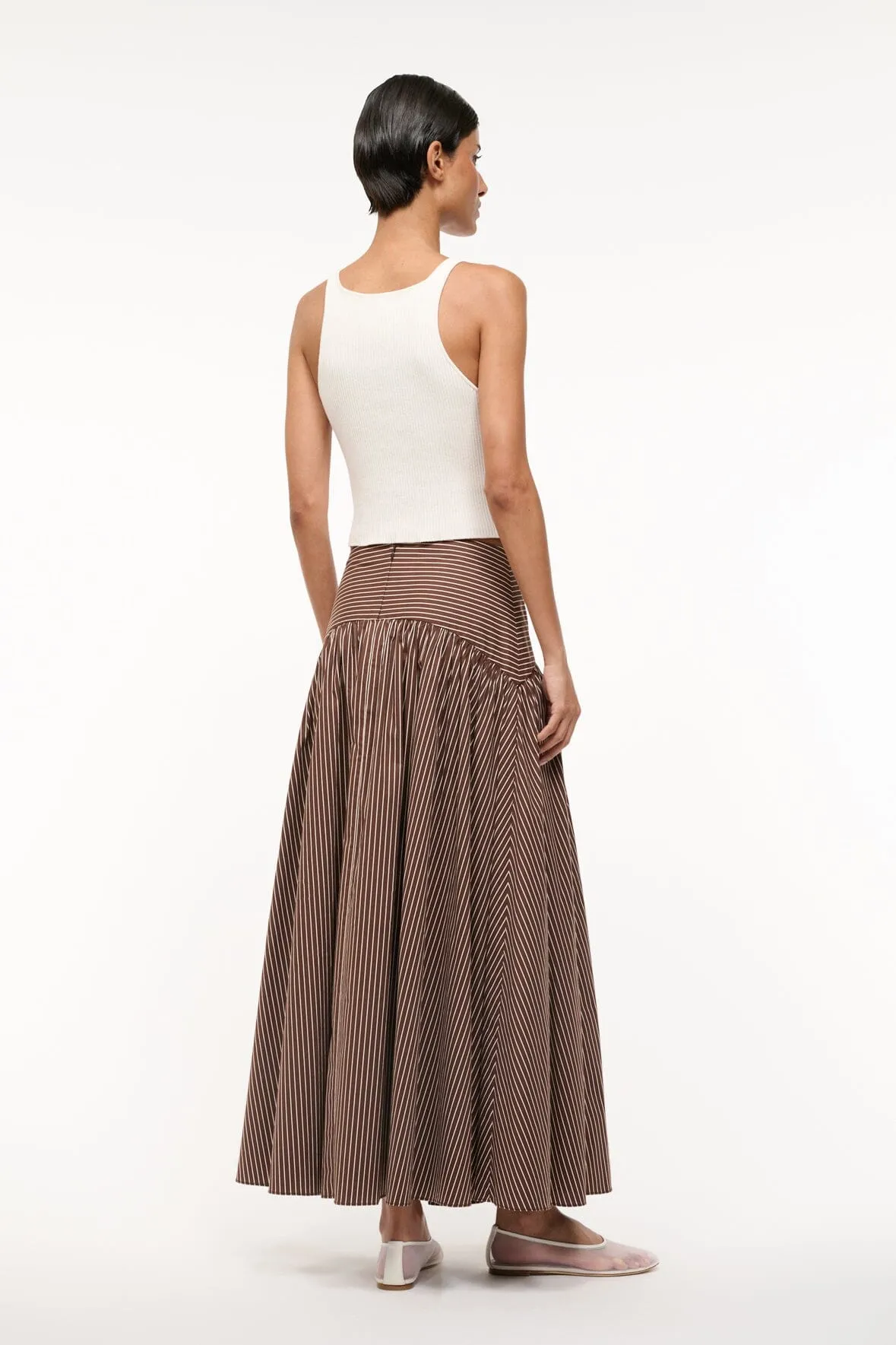 PROCIDA SKIRT | DARK OAK MICRO STRIPE easy wear