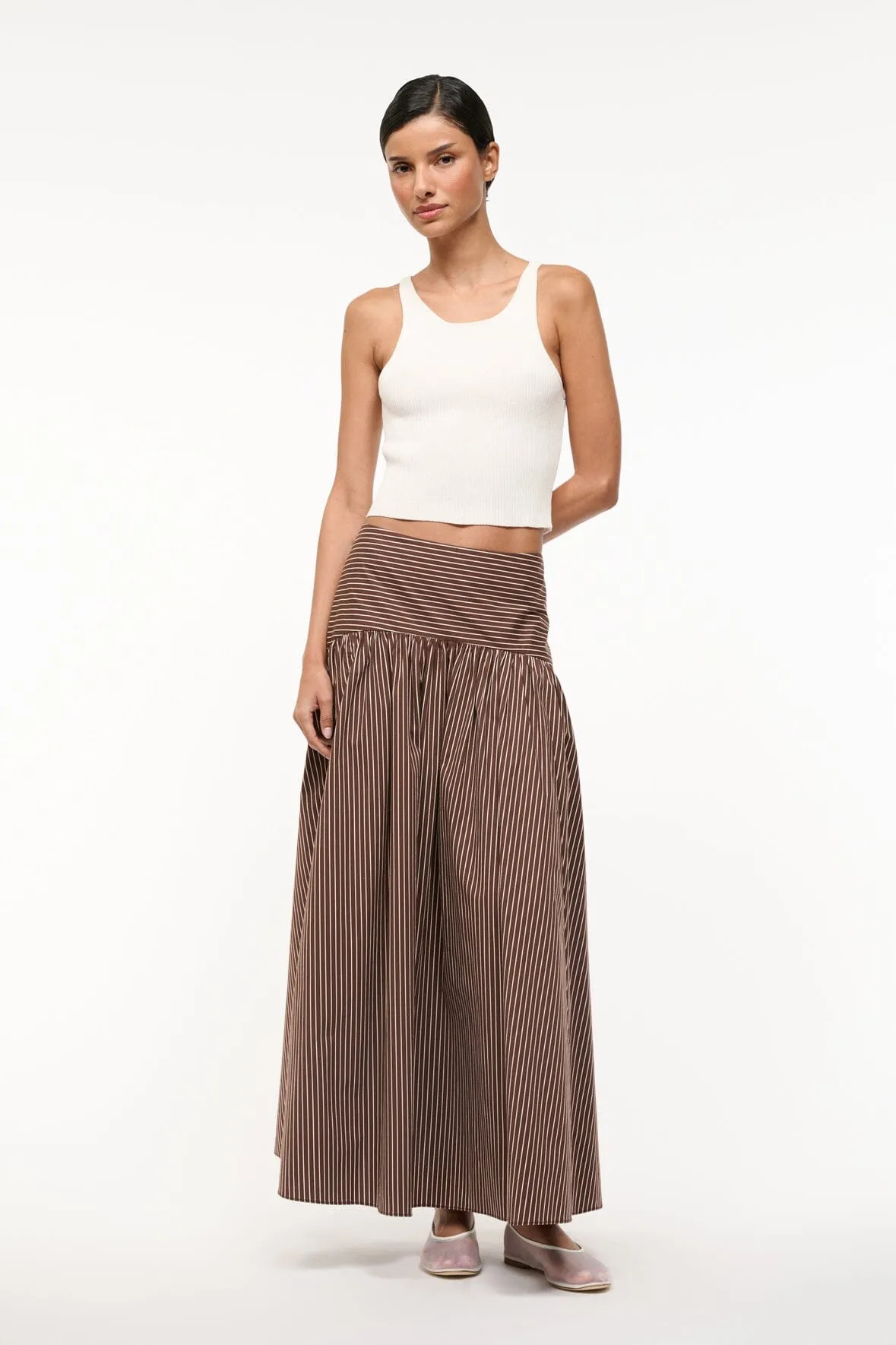 PROCIDA SKIRT | DARK OAK MICRO STRIPE urban chic