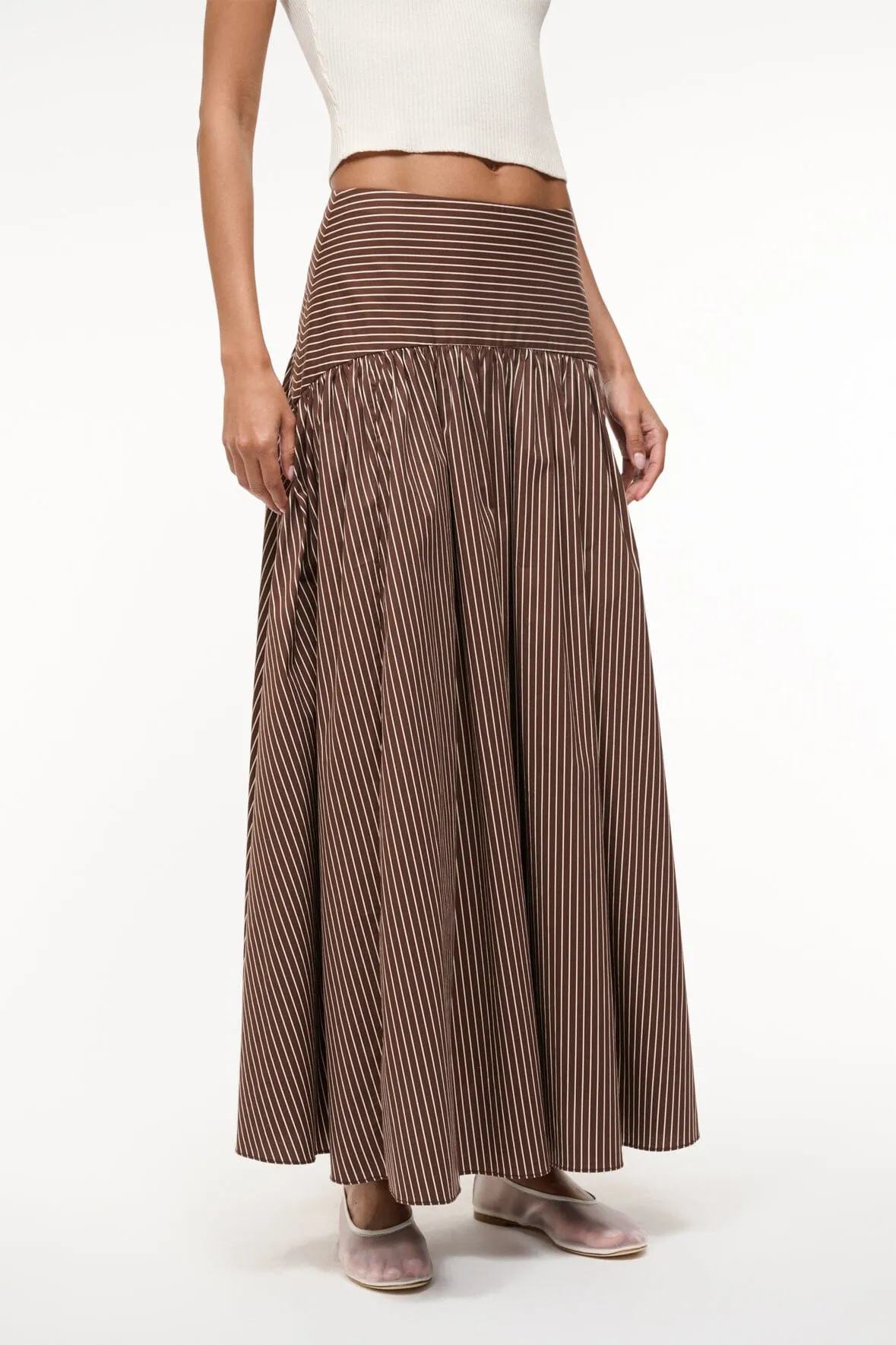 PROCIDA SKIRT | DARK OAK MICRO STRIPE style craze.