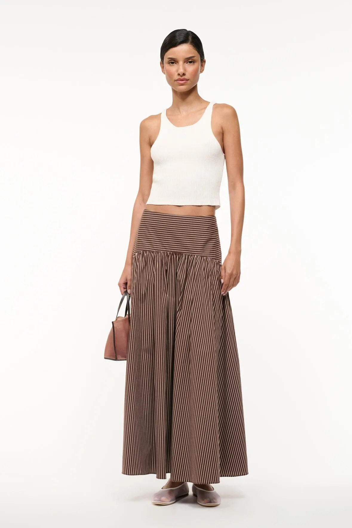 PROCIDA SKIRT | DARK OAK MICRO STRIPE elegant look