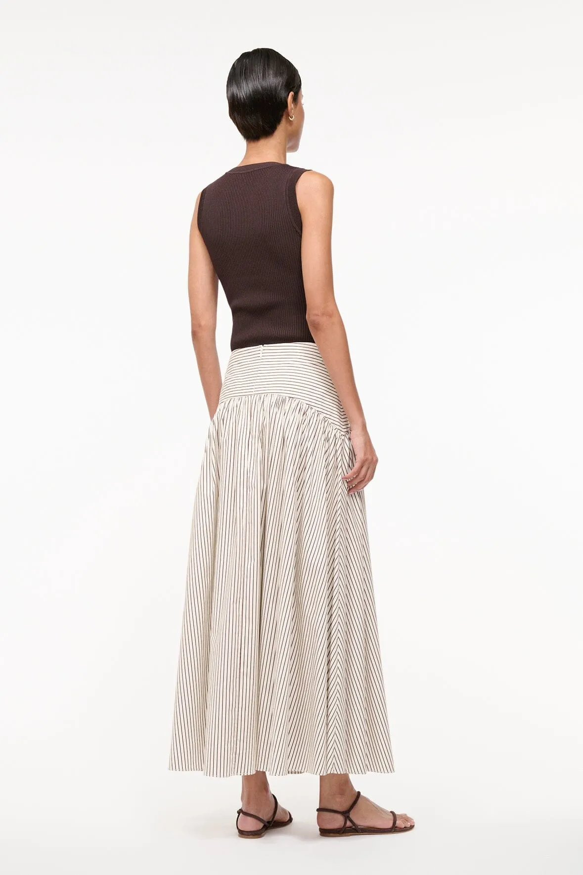 PROCIDA SKIRT | IVORY DARK OAK MICRO STRIPE culture mix