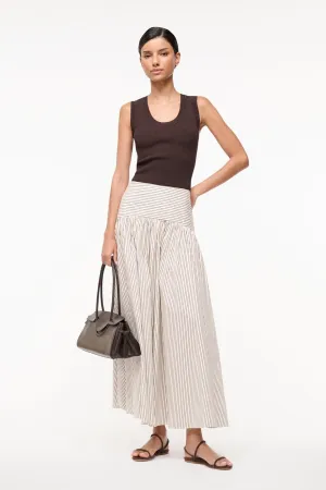 PROCIDA SKIRT | IVORY DARK OAK MICRO STRIPE sunny mood