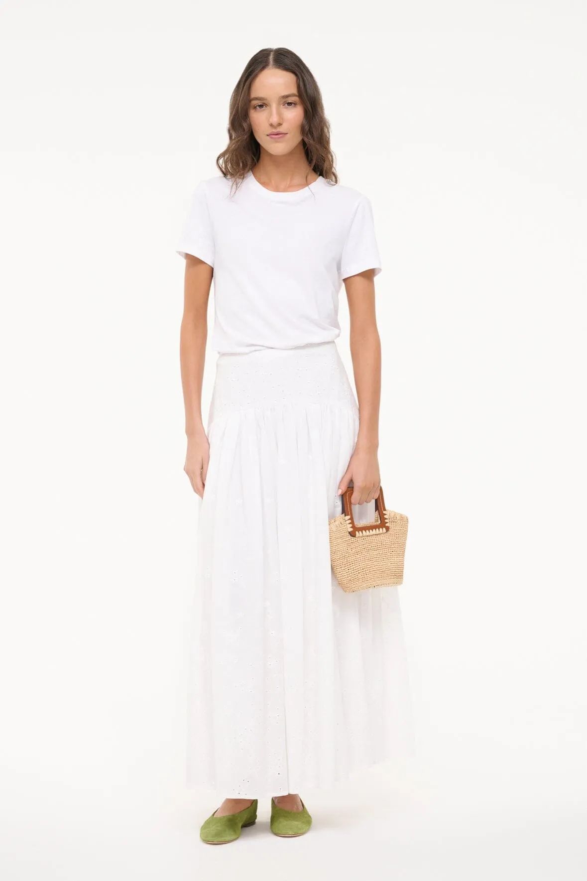 PROCIDA SKIRT | WHITE EYELET fine cut