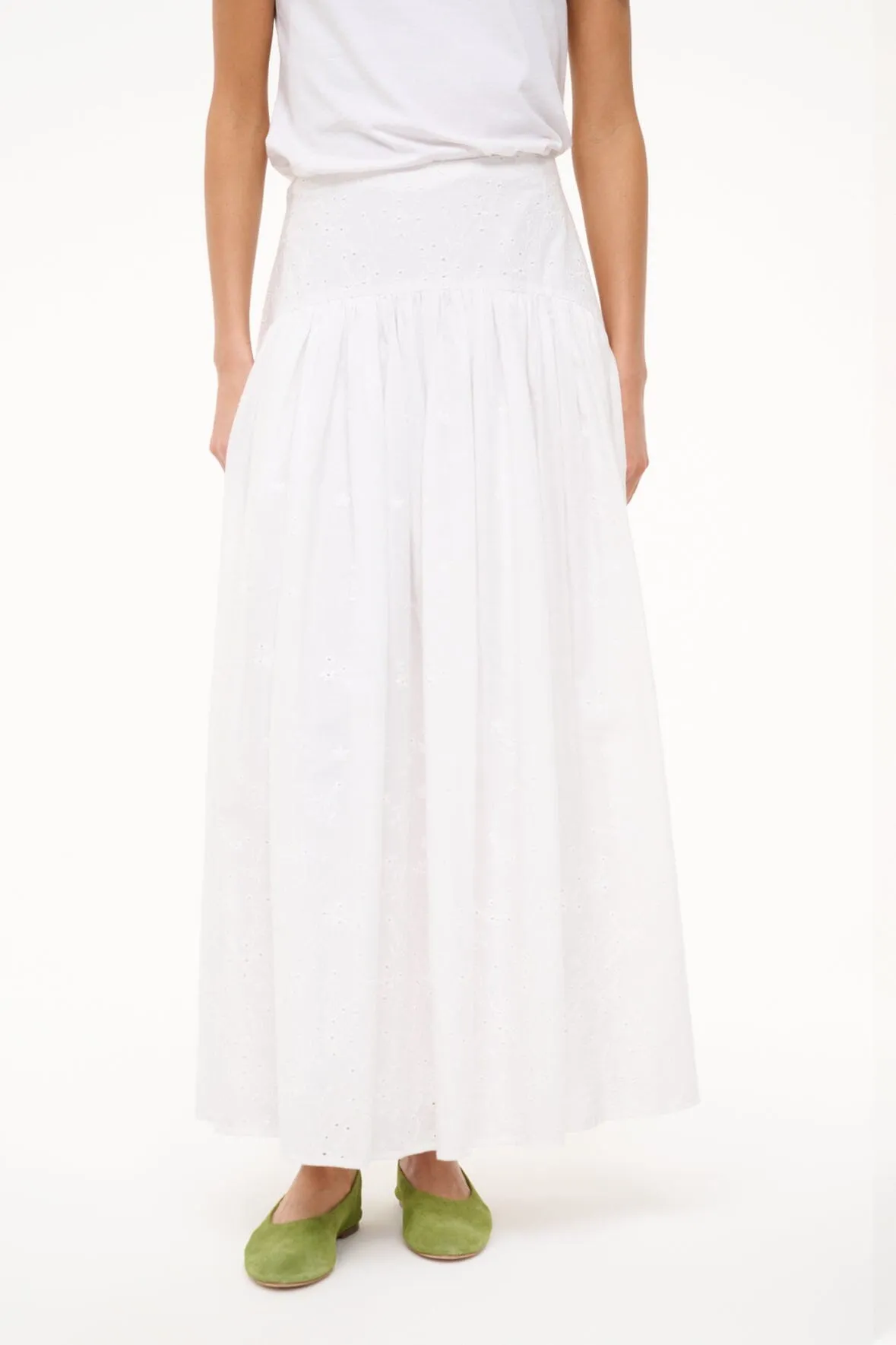 PROCIDA SKIRT | WHITE EYELET warm care
