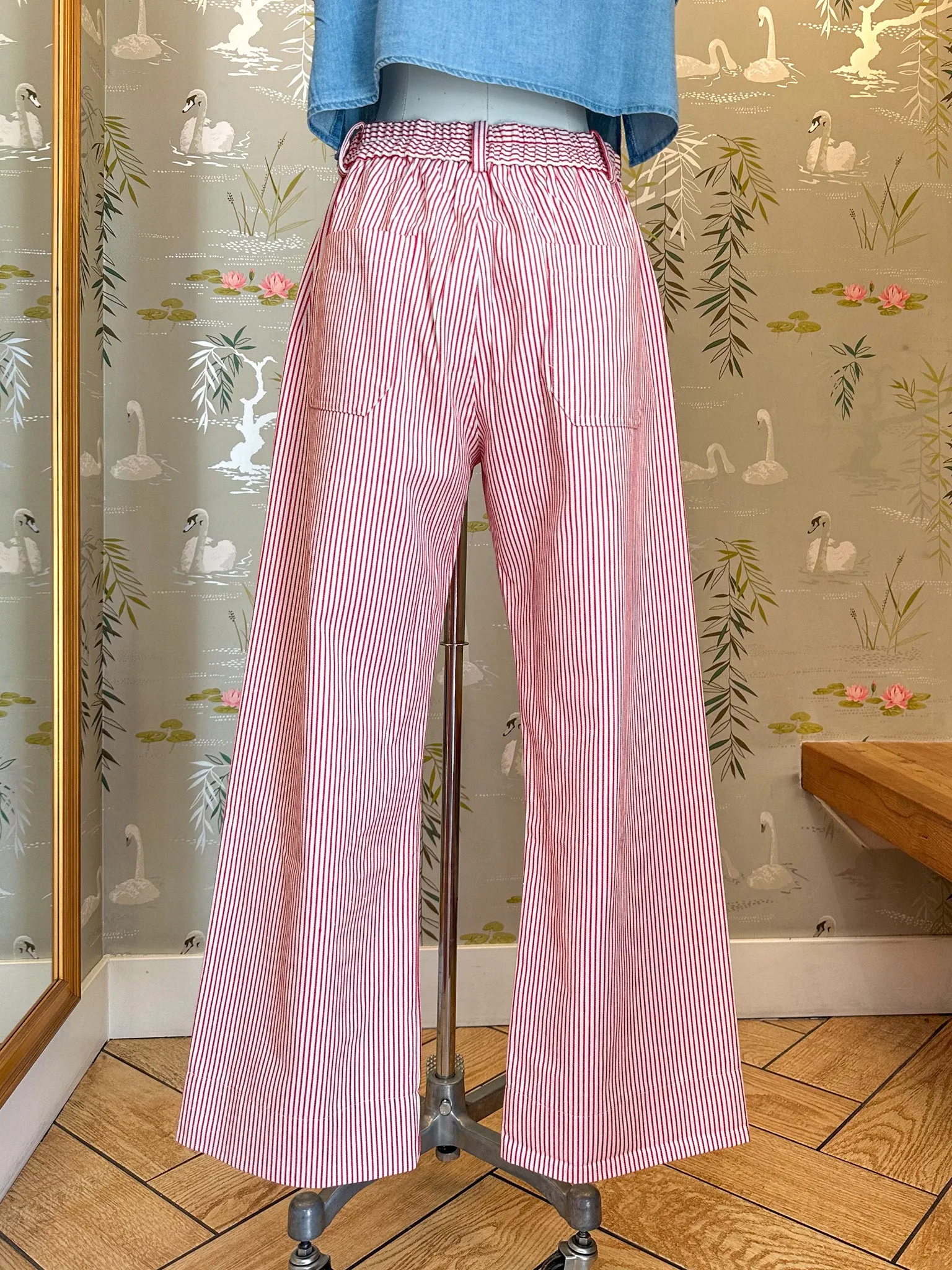 Red Pinstripe Pant comfort fit