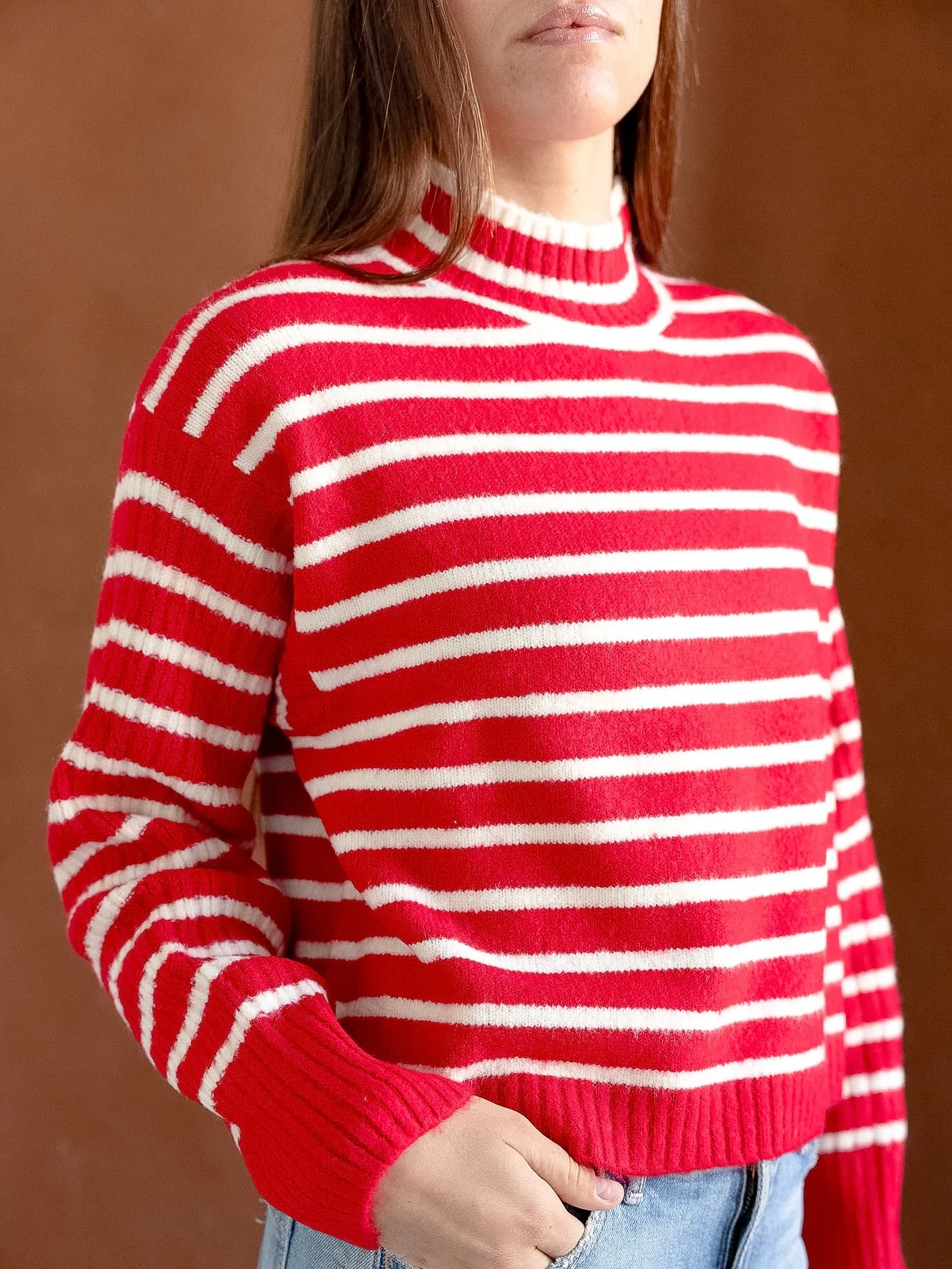 Red Striped Pullover Soft Days