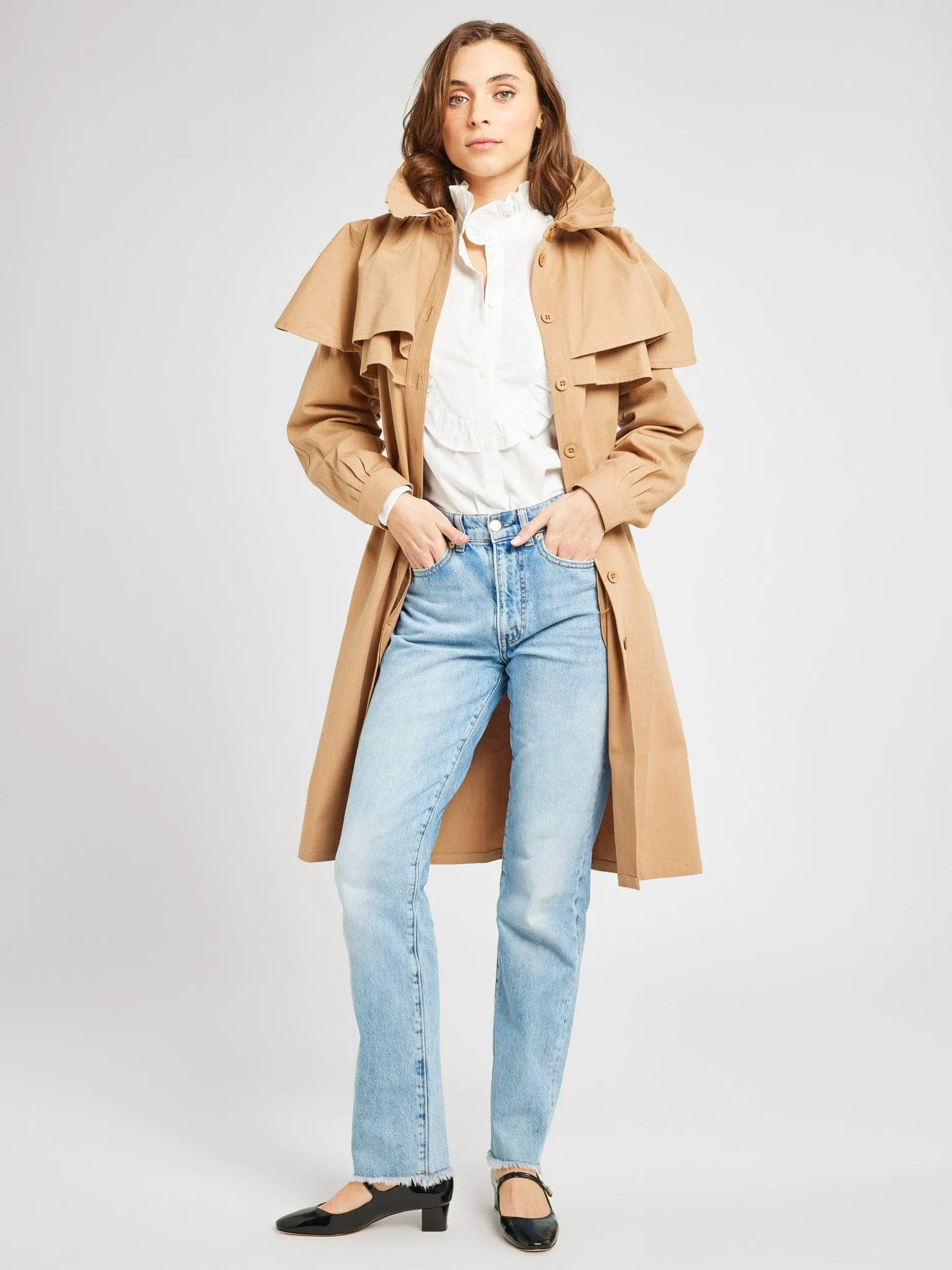 Renata Trench in Almond open weight