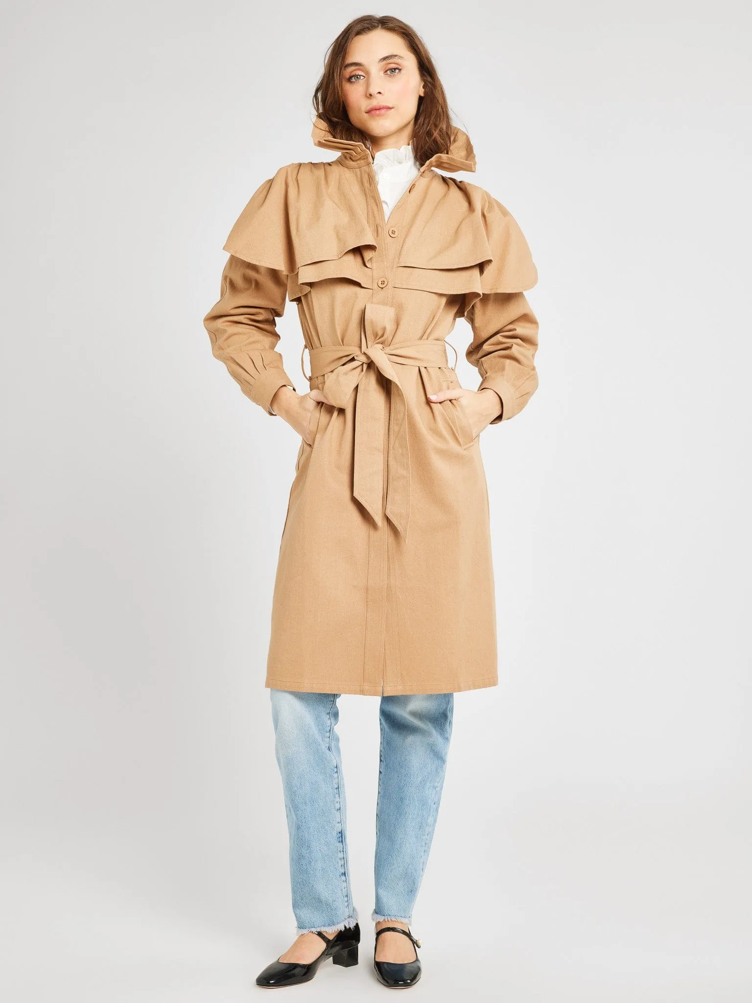 Renata Trench in Almond rain code
