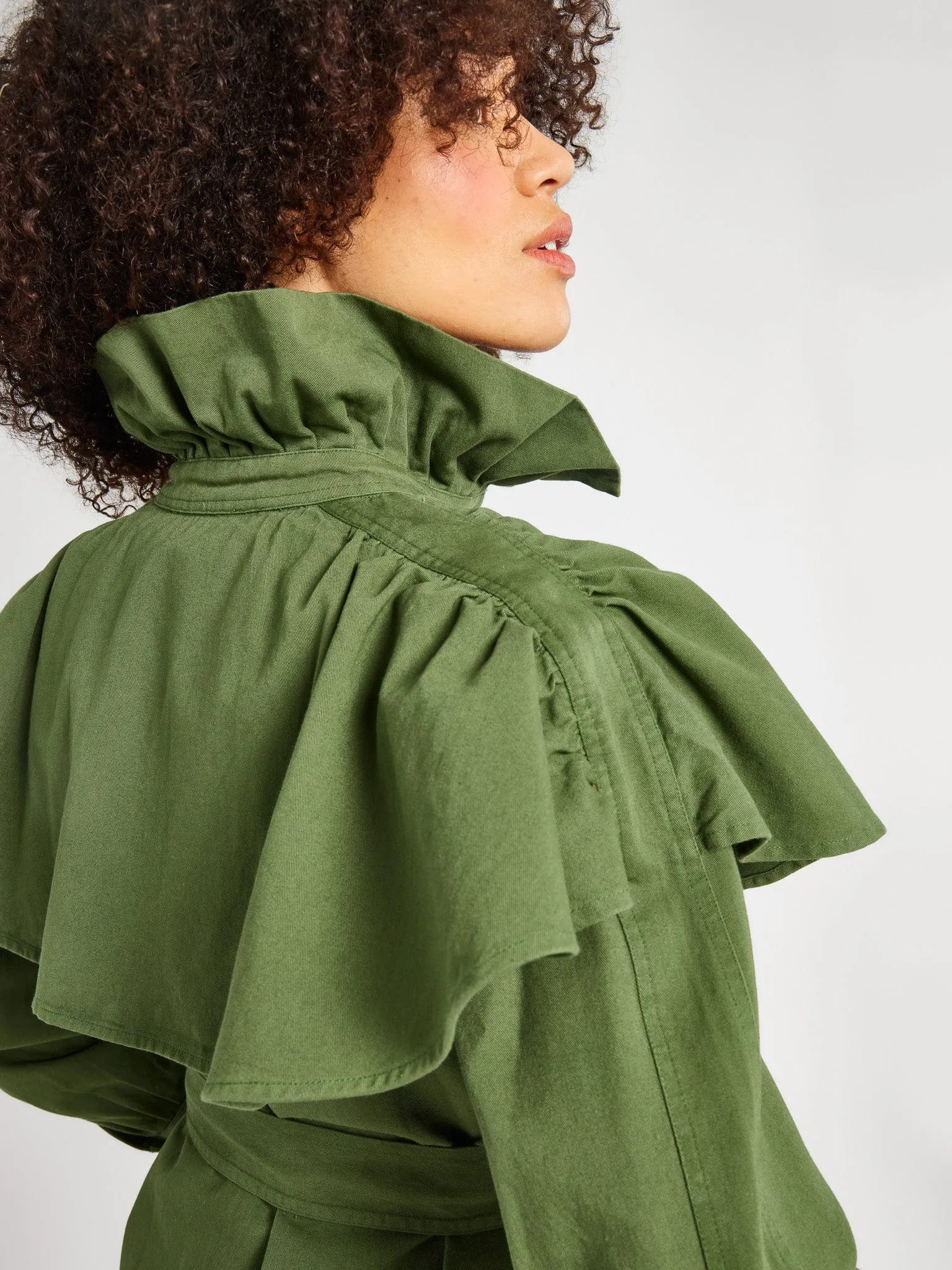 Renata Trench in Olive metro feel