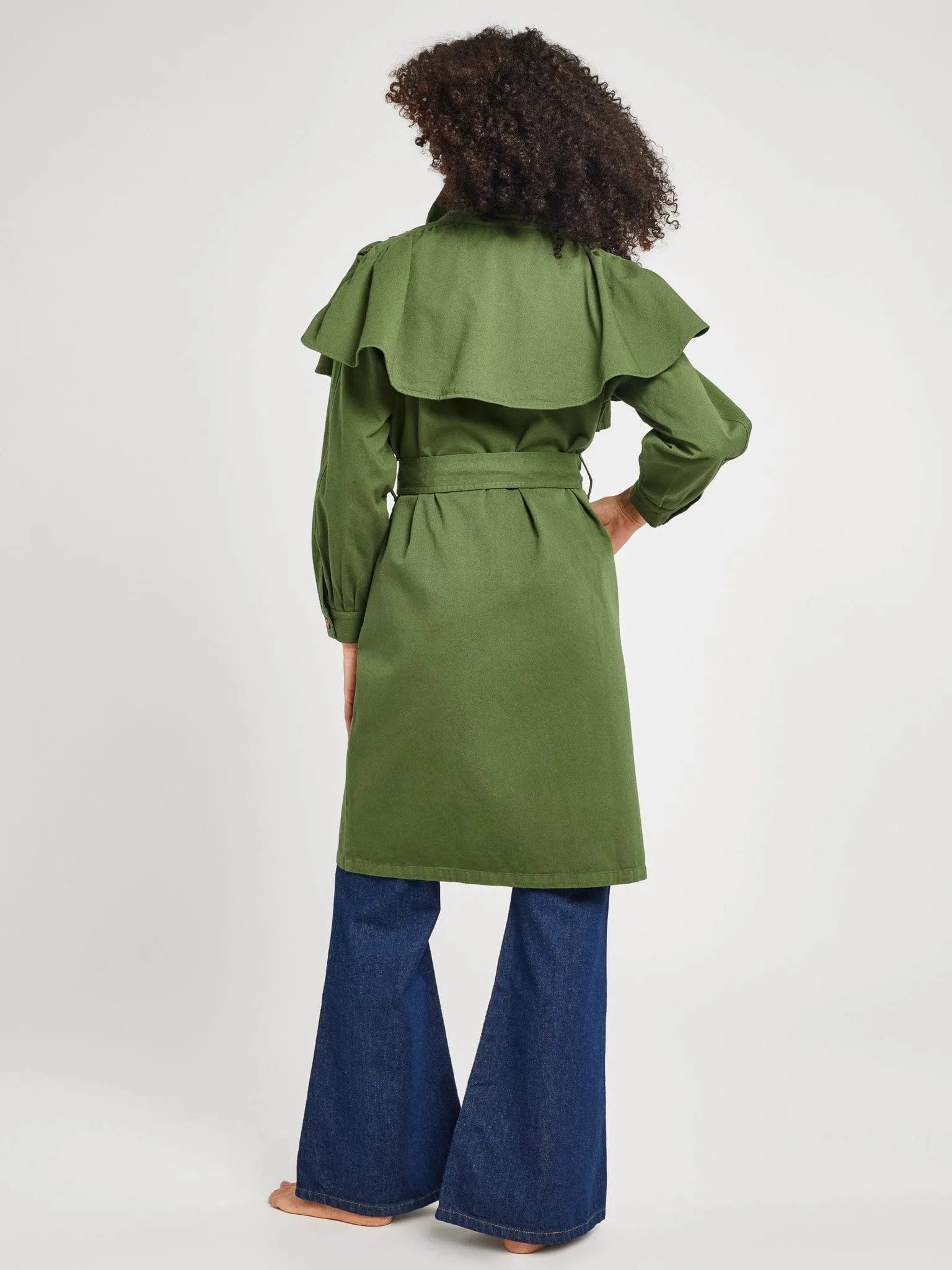 Renata Trench in Olive neutral vibe